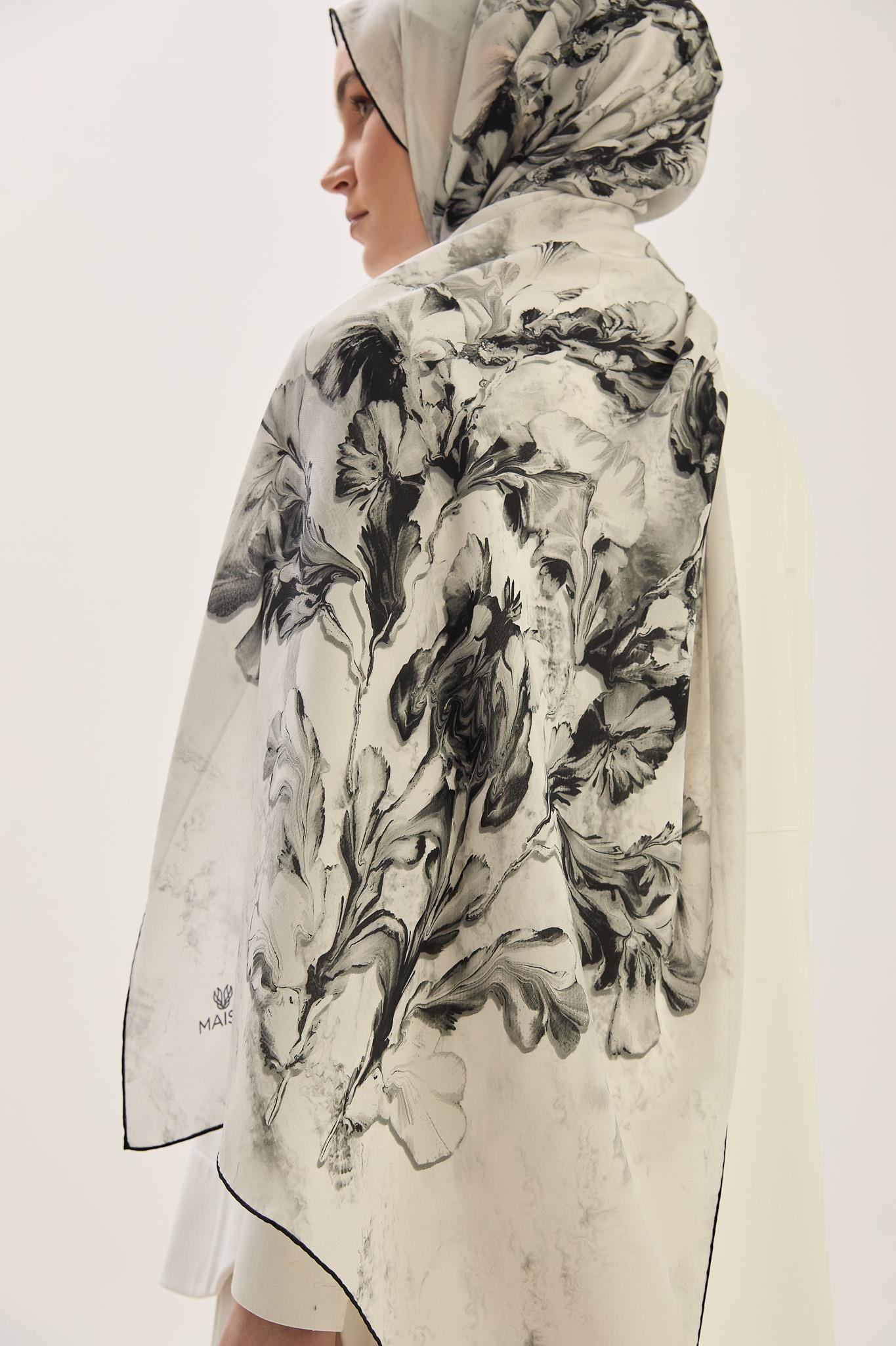 REYYA KREP İPEK ŞAL 70*190 CM - SİYAH