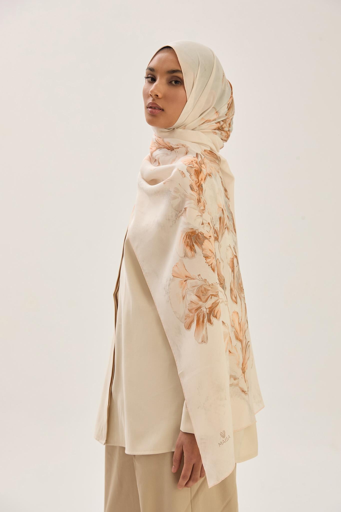 REYYA KREP İPEK ŞAL 70*190 CM - SOMON