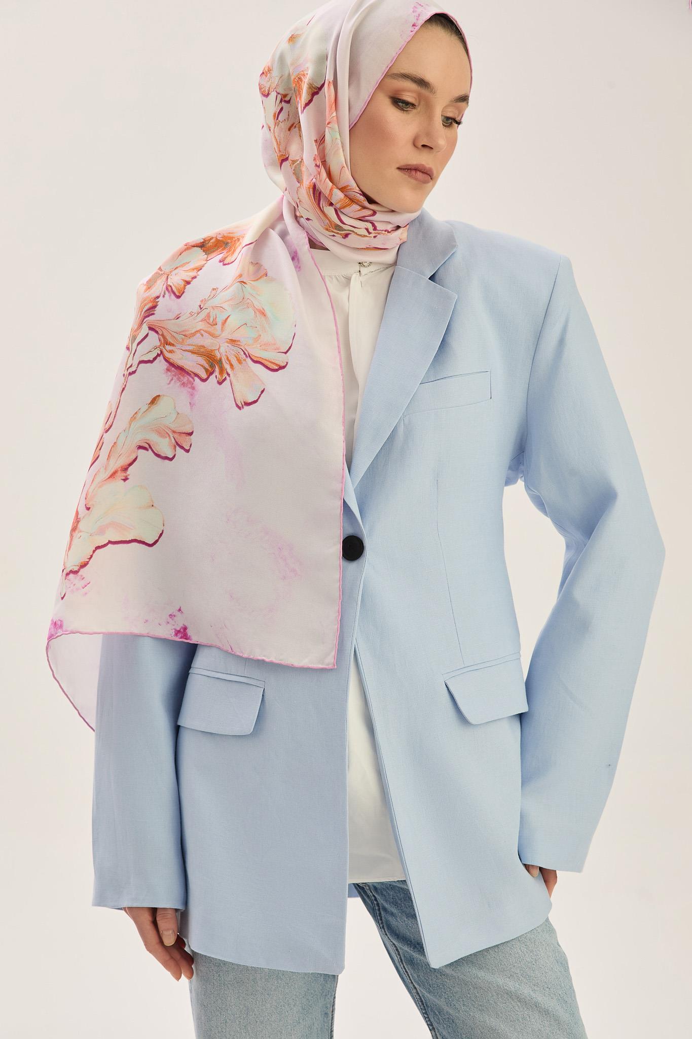 REYYA PAMUK İPEK ŞAL 70*190 CM - PEMBE