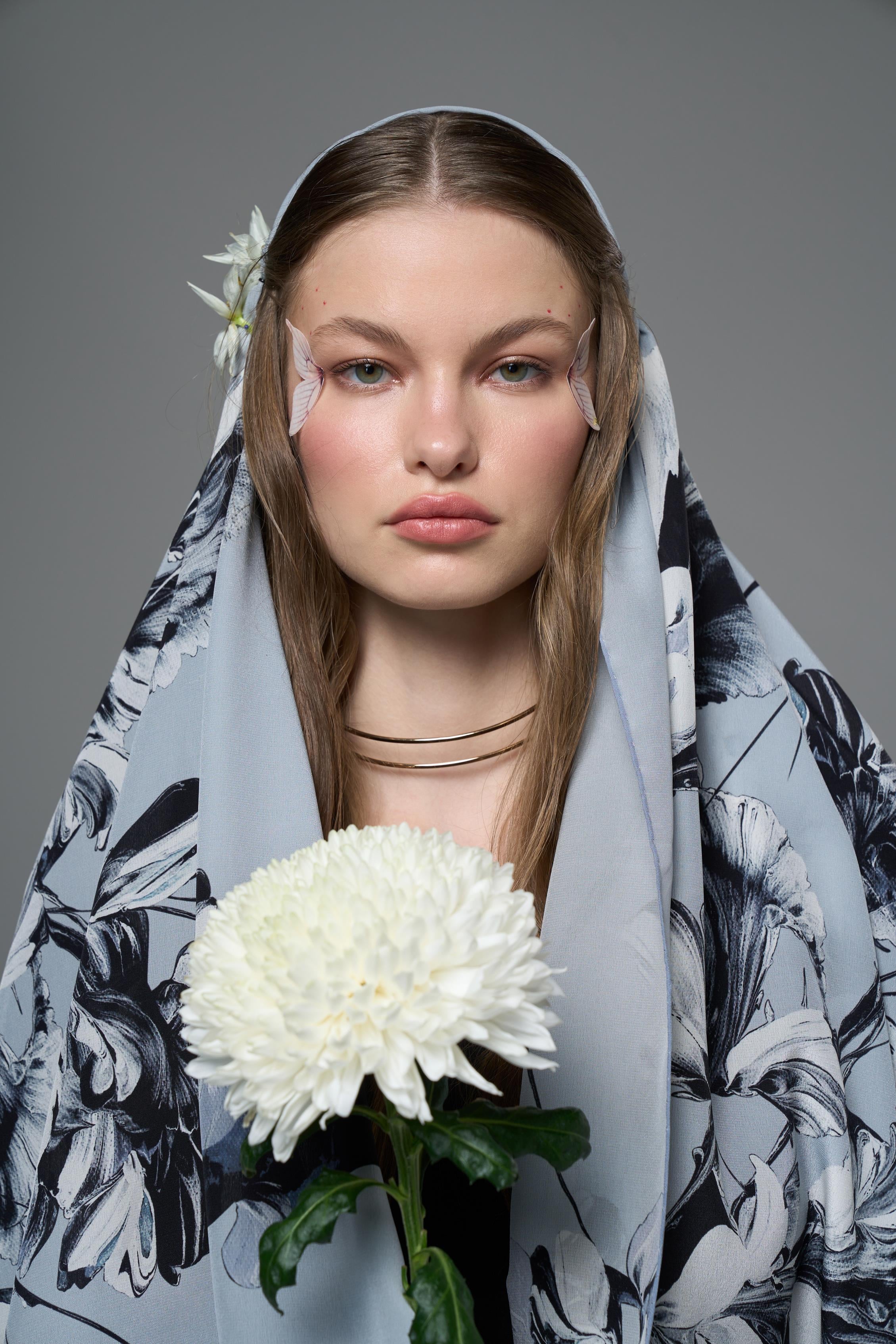 RİŞE KREP İPEK ŞAL 70*190 – GRİ