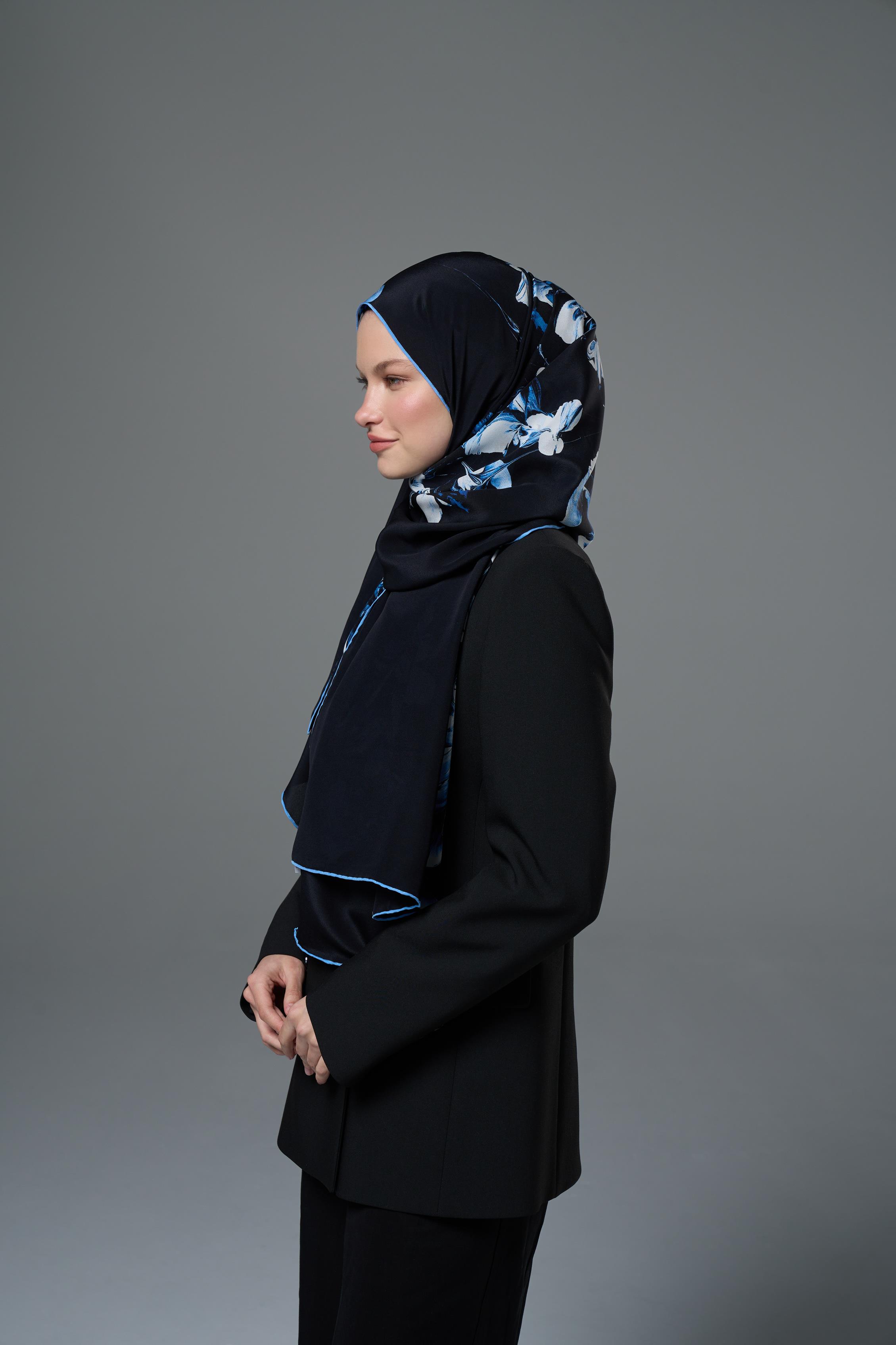 RİŞE KREP İPEK ŞAL 70*190 – LACİVERT