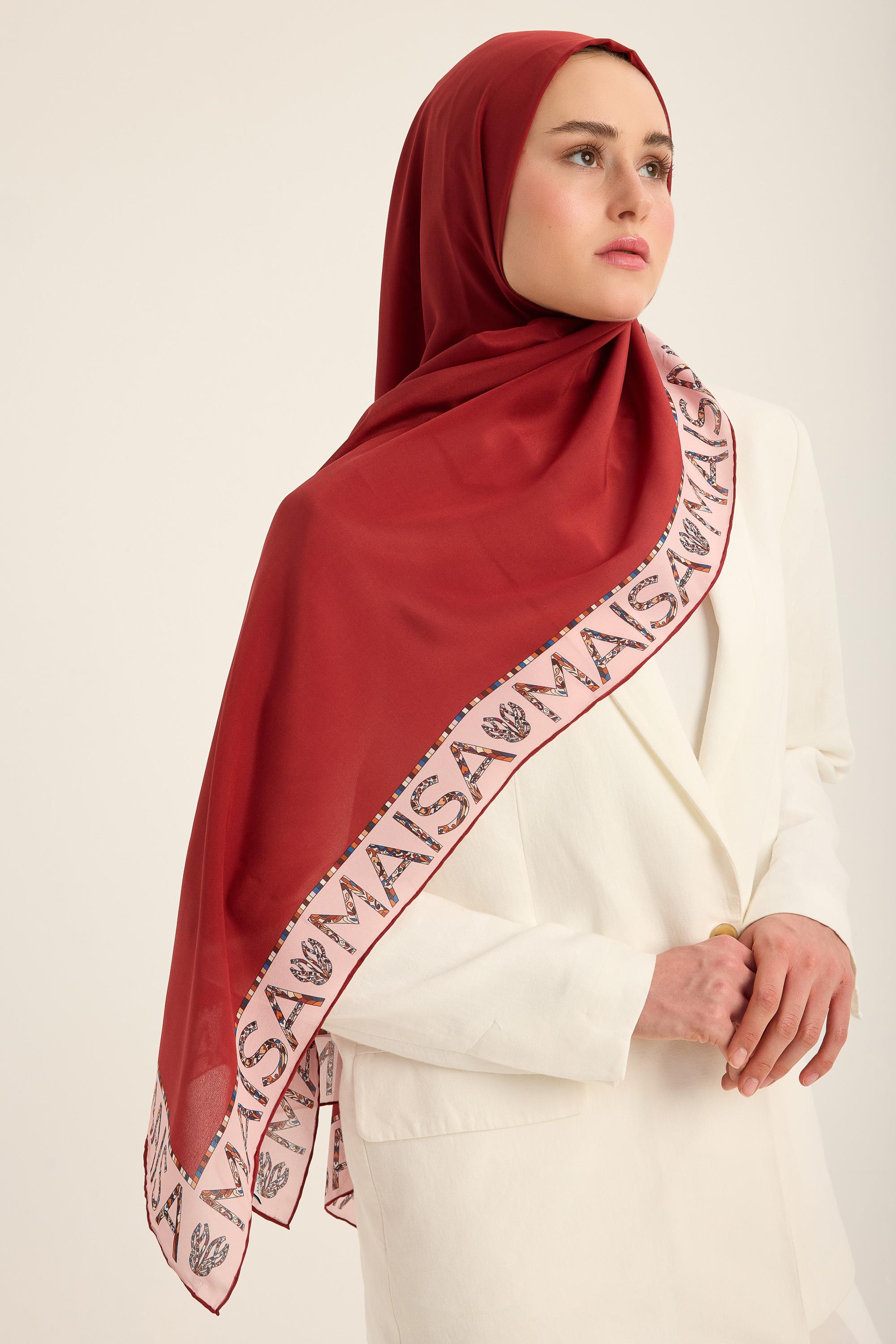 RUFİ KREP İPEK ŞAL 70*190 CM - VİŞNE