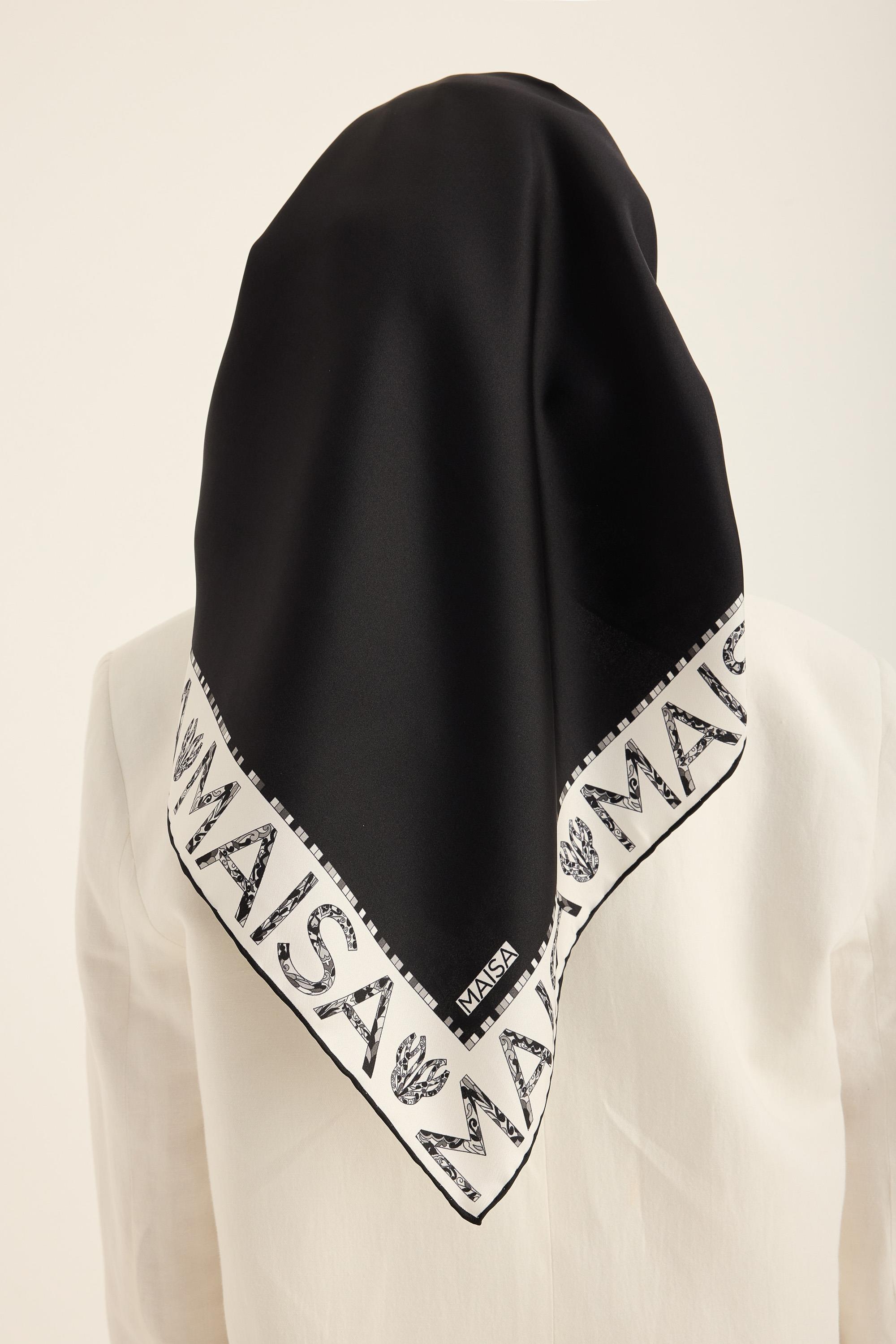 RUFİ TİVİL İPEK EŞARP 90*90 CM - SİYAH