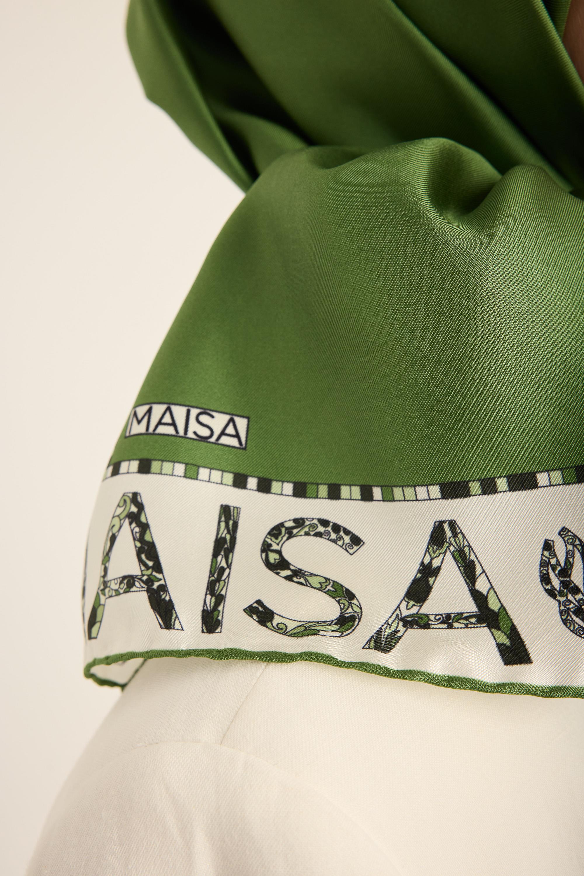 RUFİ TİVİL İPEK EŞARP 90*90 CM - YEŞİL