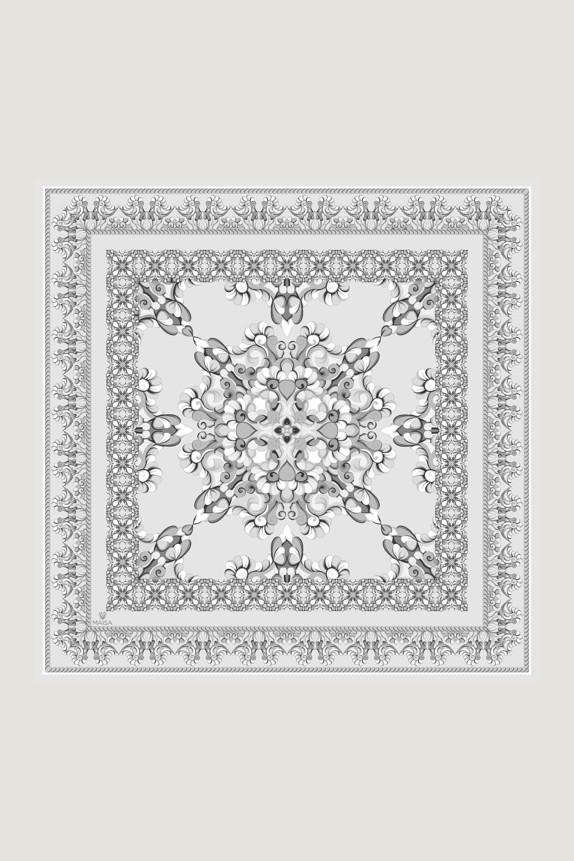 RUH SURA İPEK EŞARP 90*90 CM - GRİ