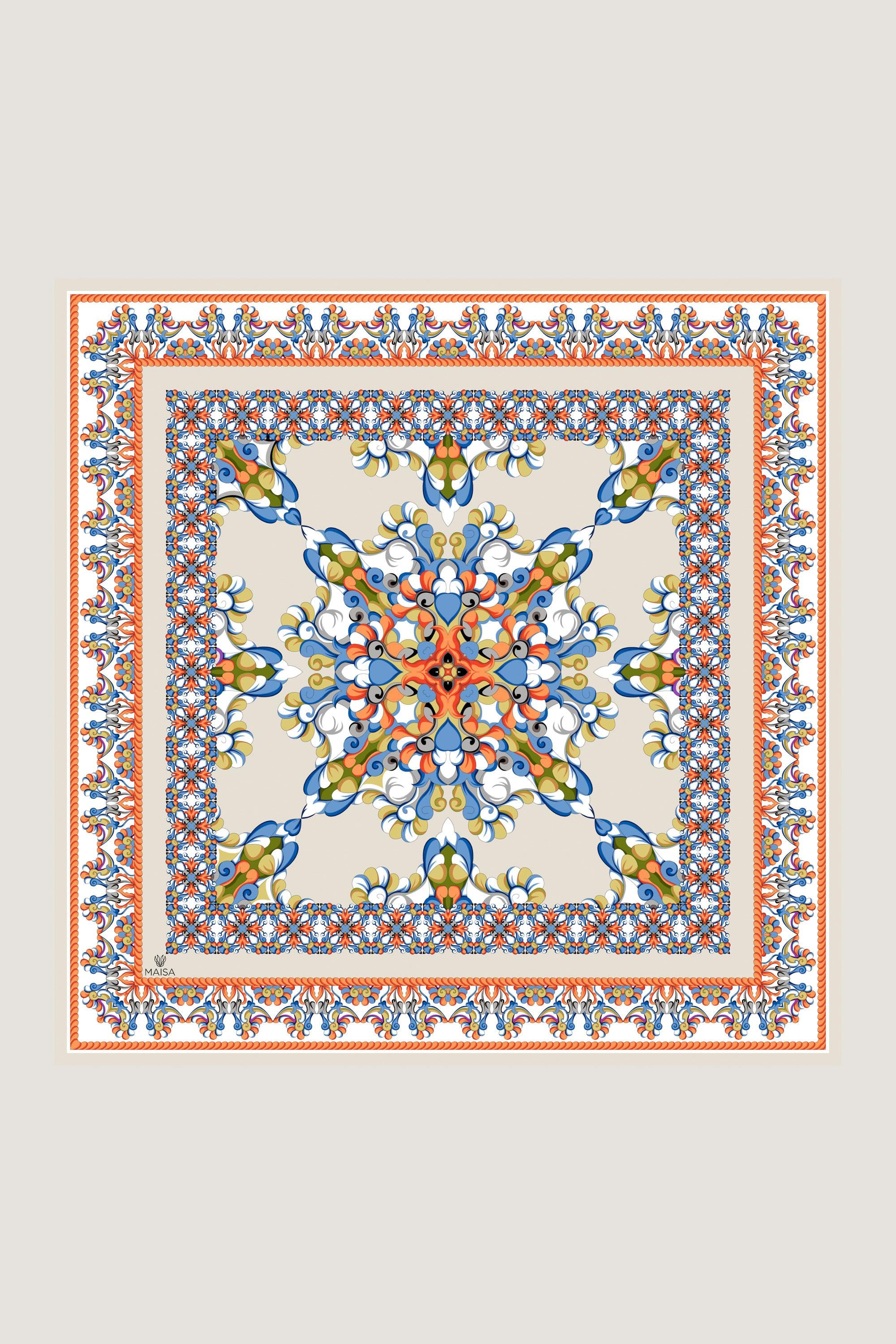 RUH SURA İPEK EŞARP 90*90 CM - TURUNCU