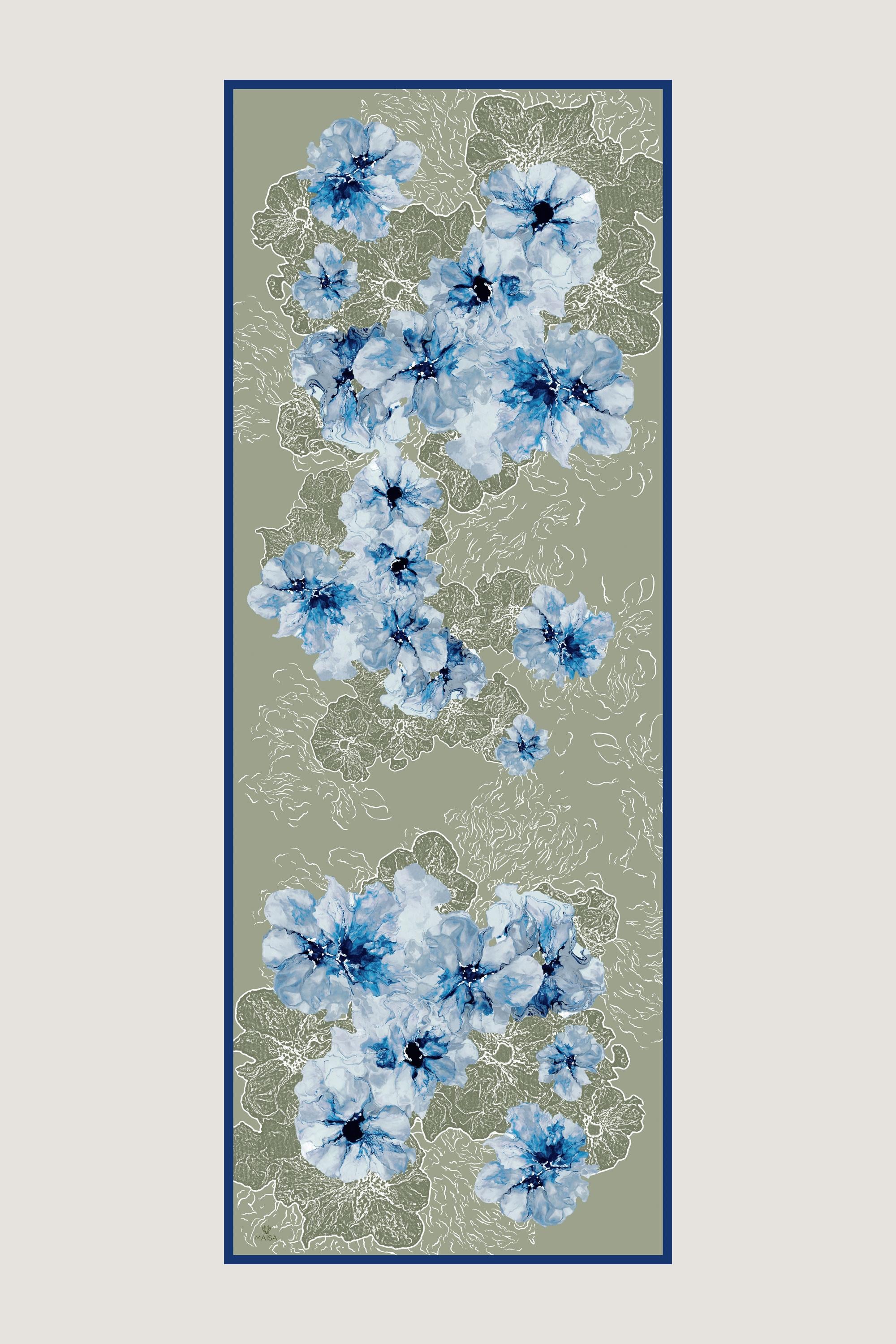RÜYA KREP İPEK ŞAL 70*190 CM - KÜFYEŞİLİ