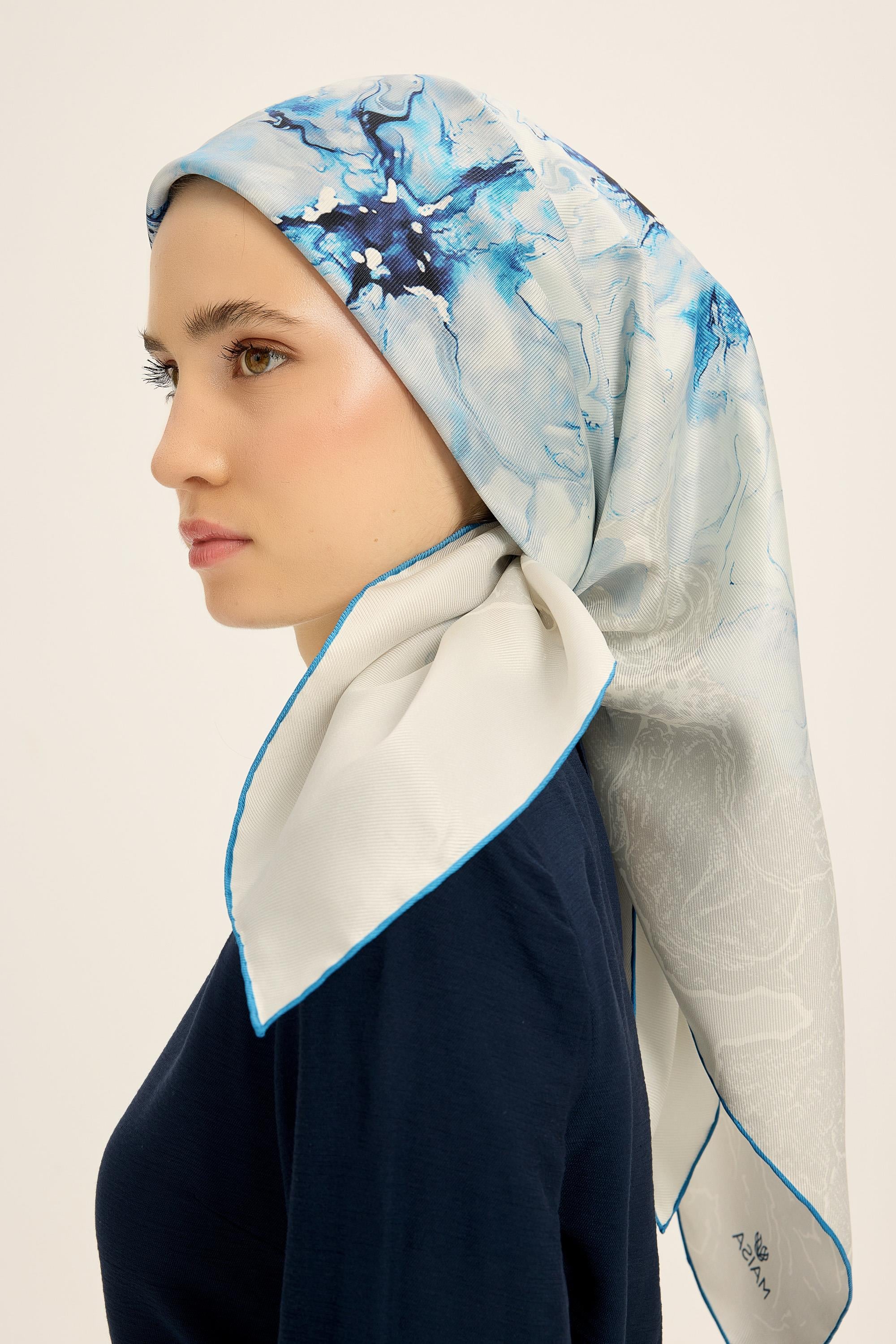 RÜYA MULBERRY İPEK EŞARP 90*90 CM - AÇIK MAVİ