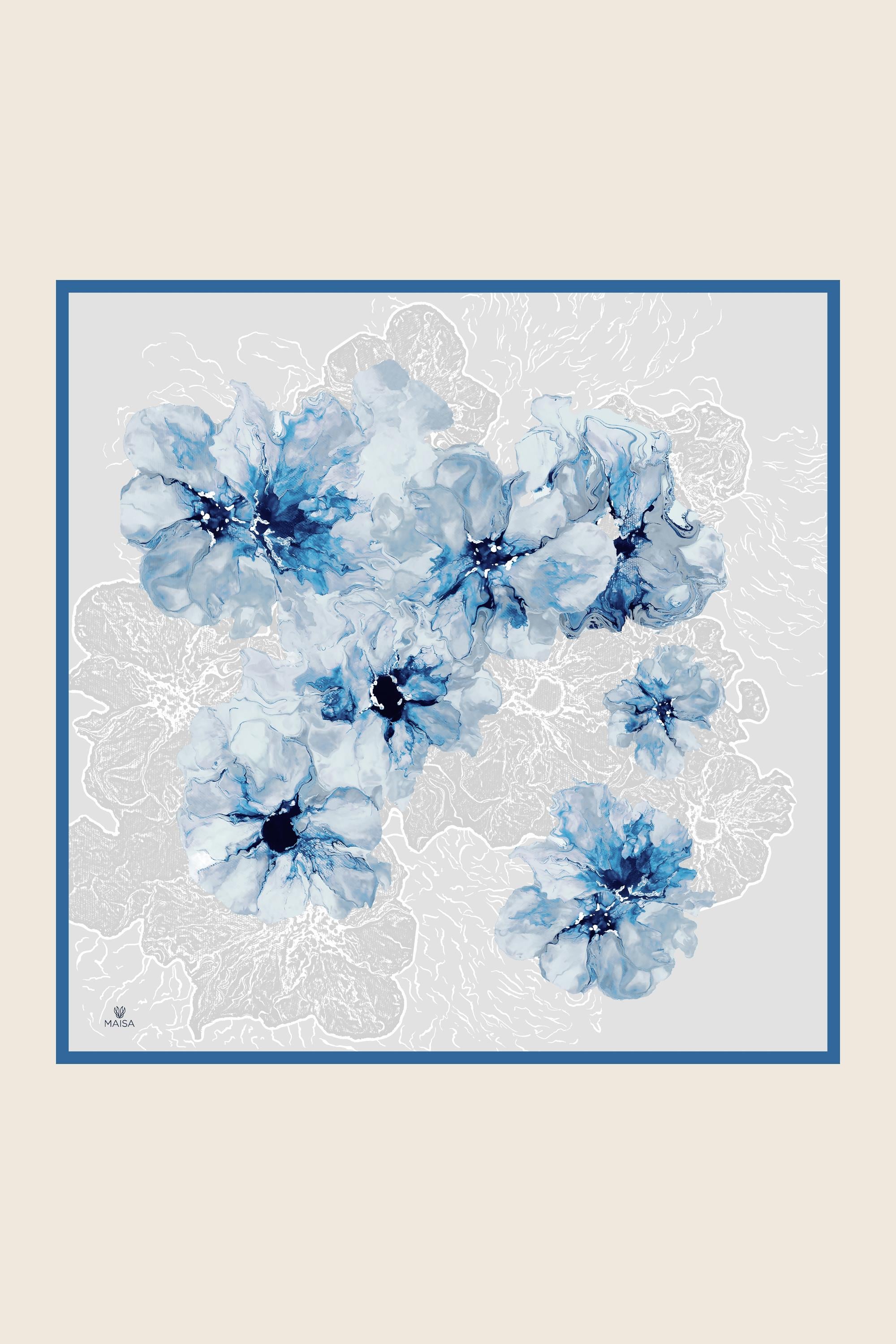 RÜYA MULBERRY İPEK EŞARP 90*90 CM - AÇIK MAVİ