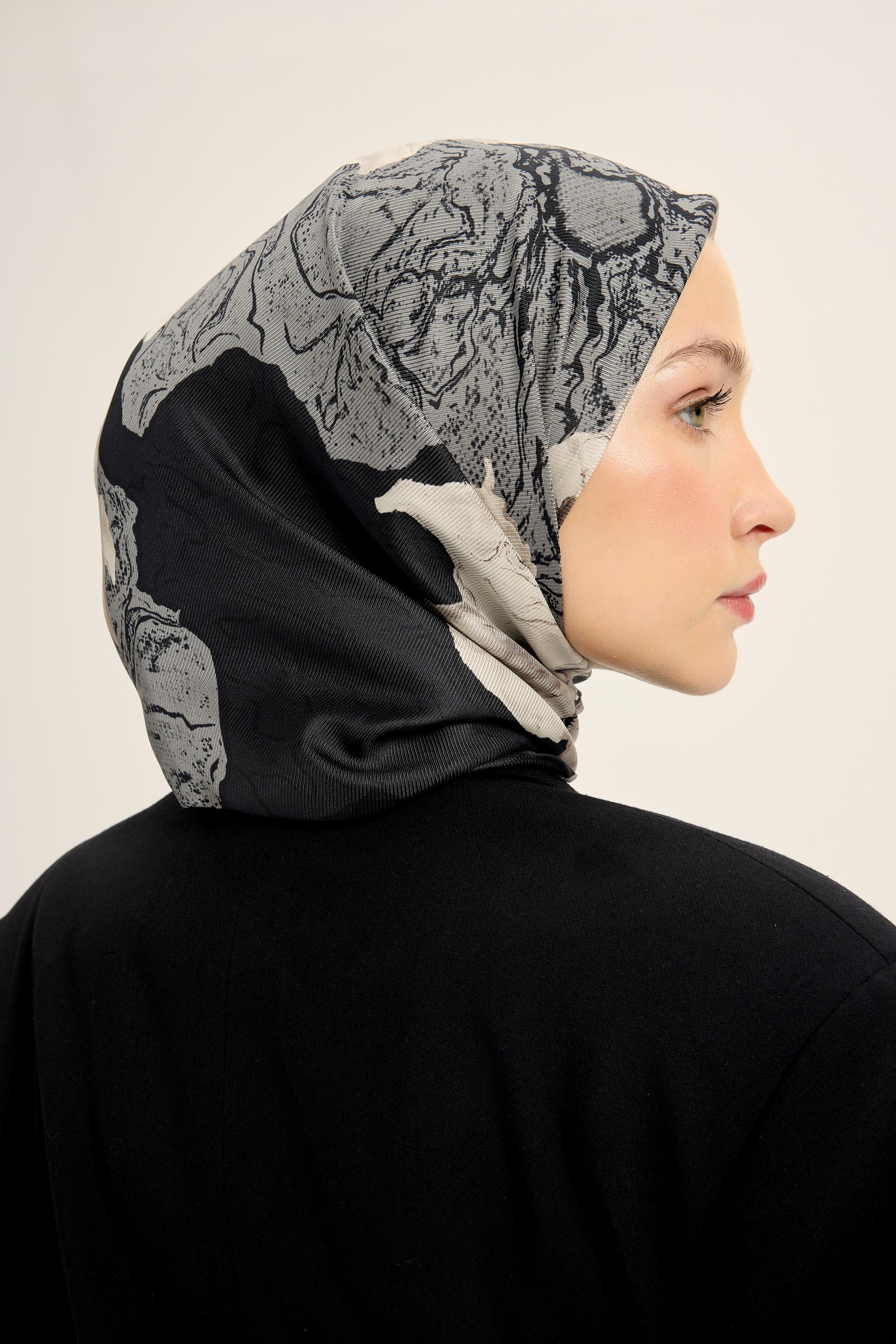 RÜYA MULBERRY İPEK EŞARP 90*90 CM - ANTRASİT