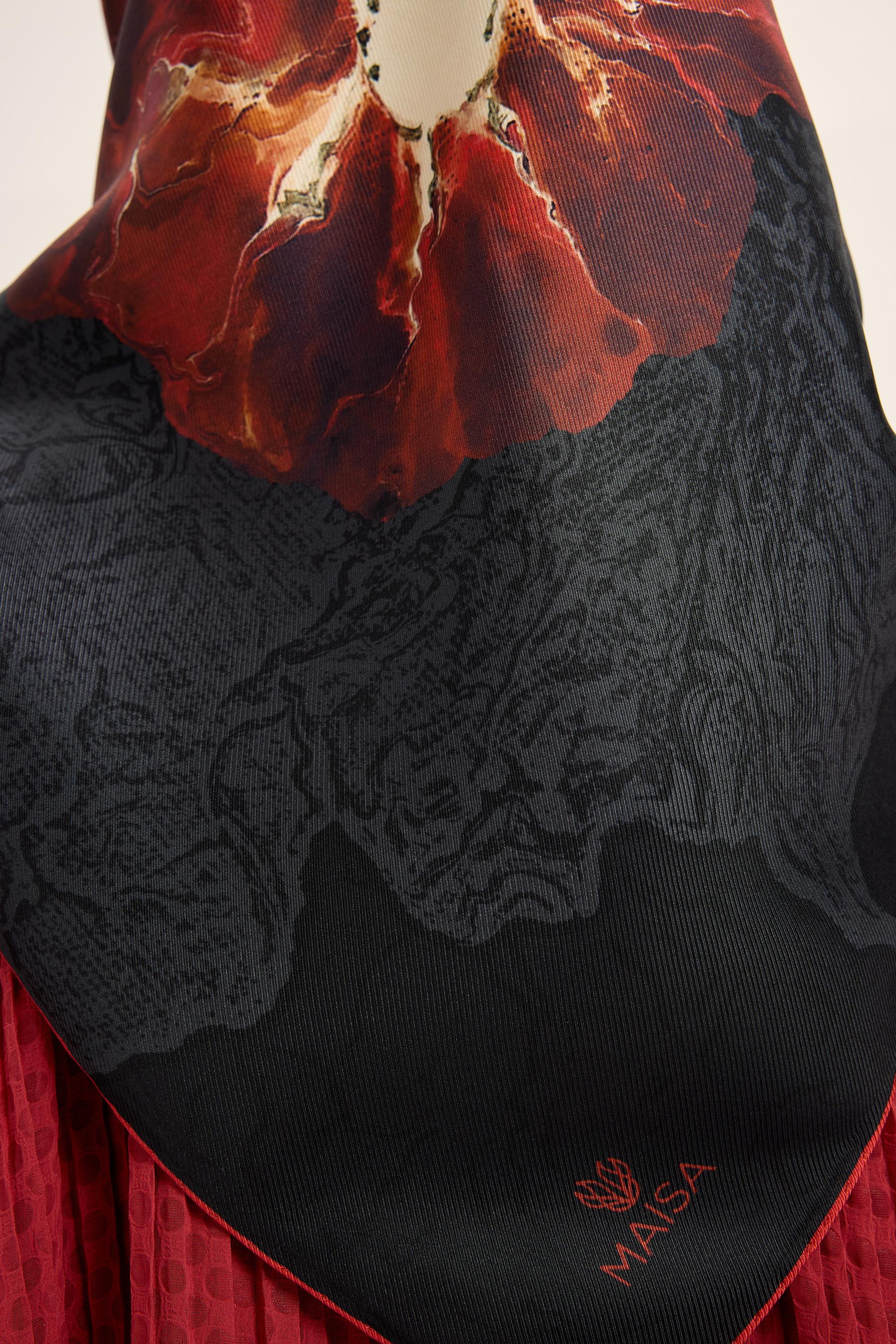 RÜYA MULBERRY İPEK EŞARP 90*90 CM - BORDO