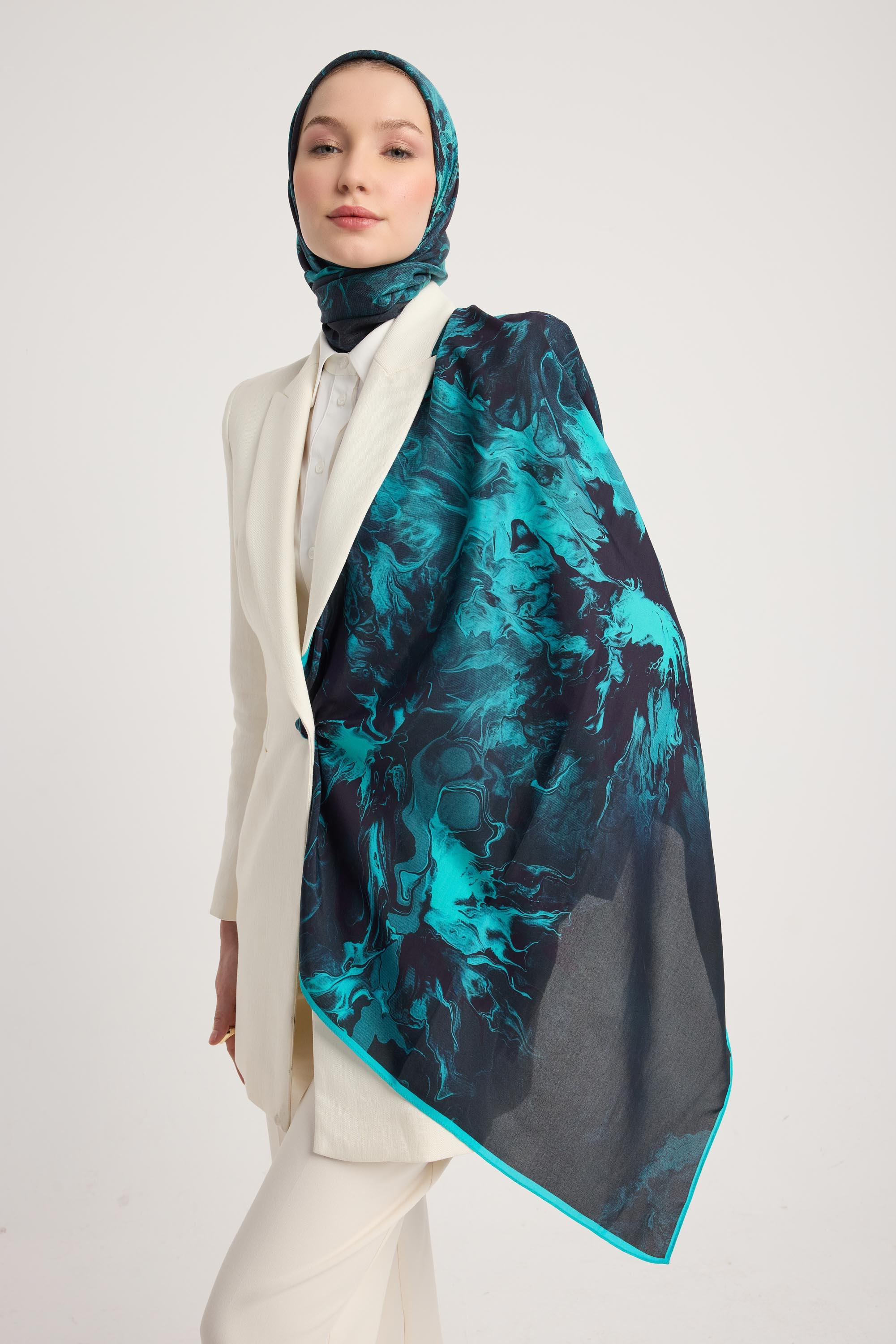 SABA FLOŞ VİSKON ŞAL 70*190 CM - LACİVERT