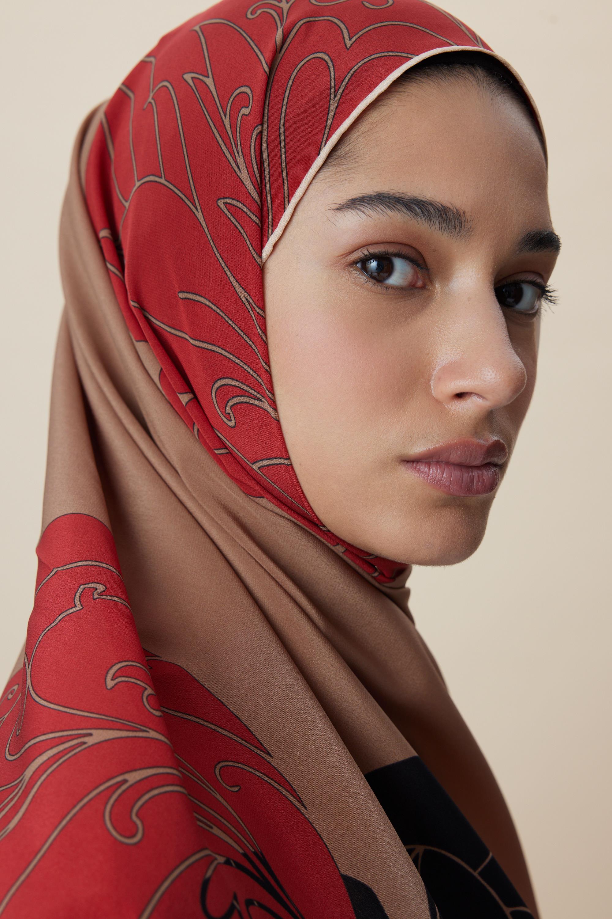 SAFİ KREP İPEK ŞAL 70*190 CM - CAMEL