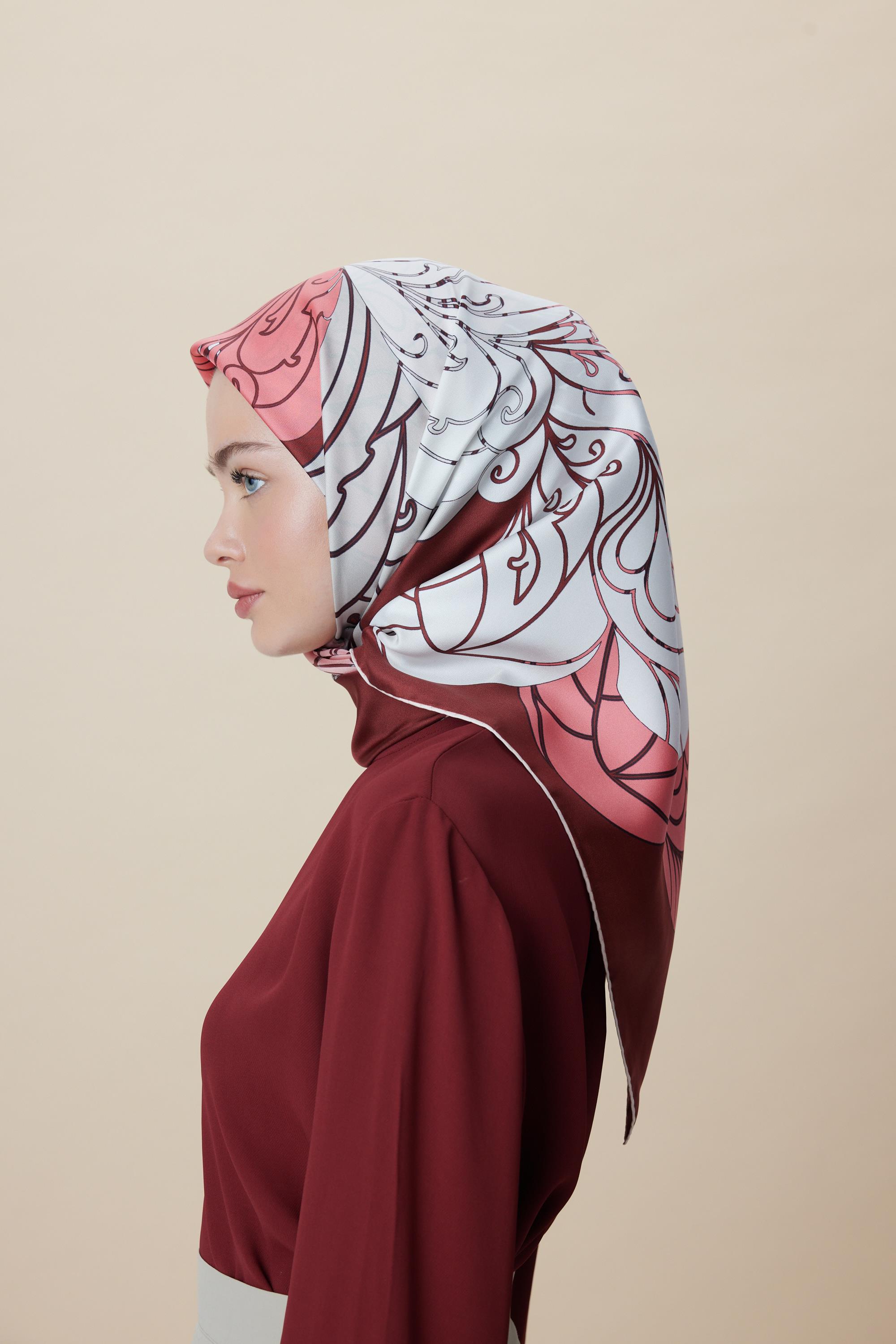 SAFİ TİVİL İPEK EŞARP 90*90 CM - KIRMIZI
