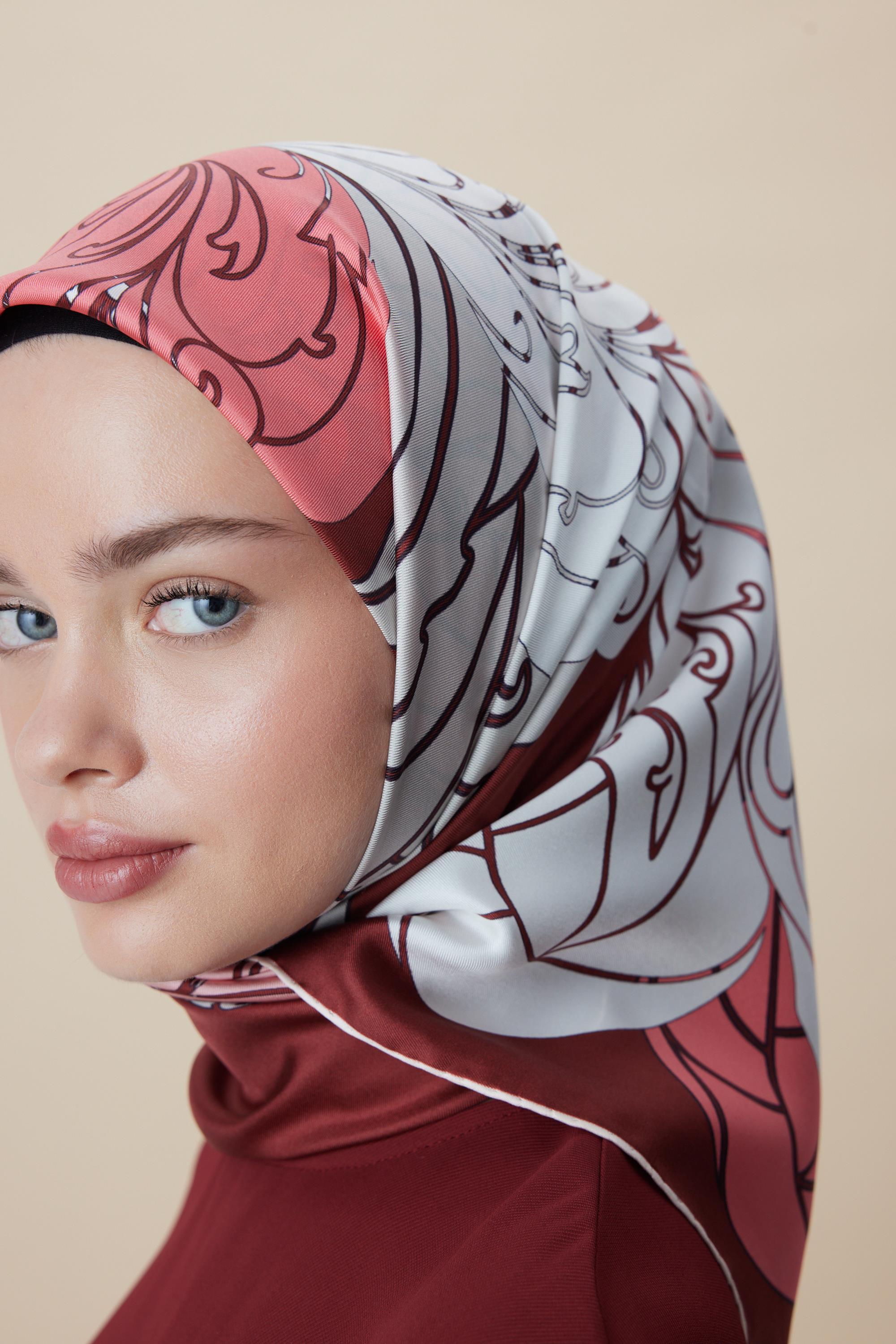 SAFİ TİVİL İPEK EŞARP 90*90 CM - KIRMIZI