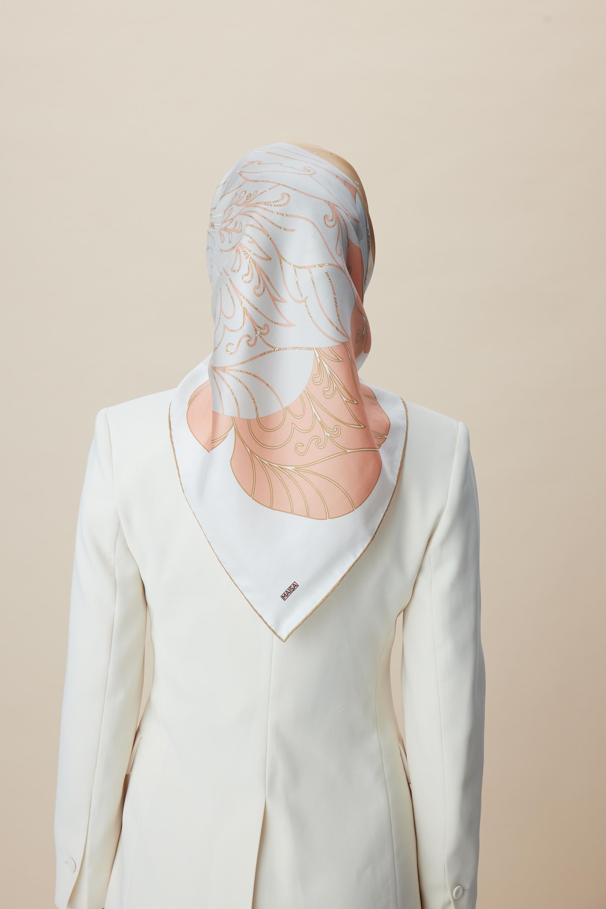 SAFİ TİVİL İPEK EŞARP 90*90 CM - PUDRA PEMBE