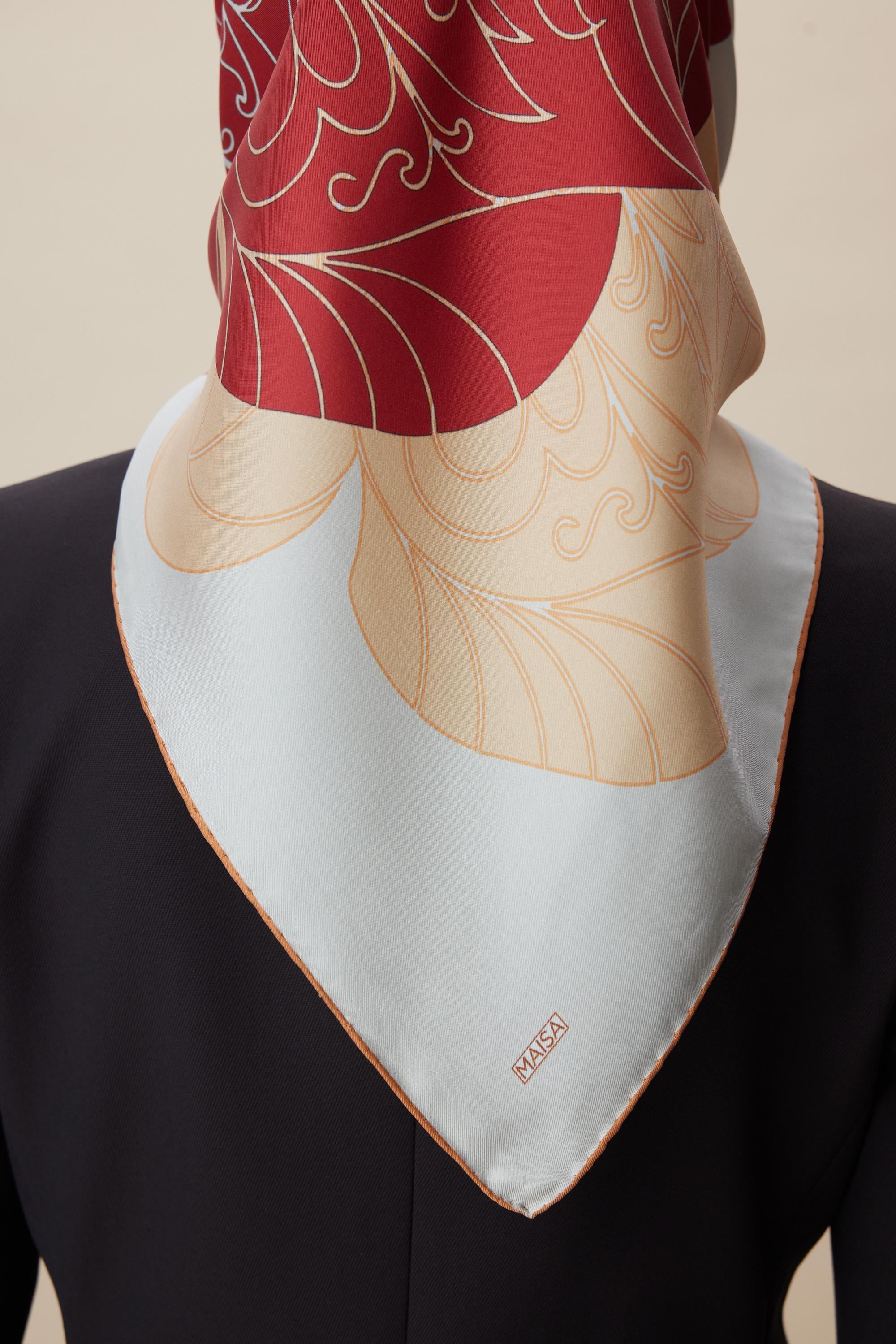 SAFİ TİVİL İPEK EŞARP 90*90 CM - TABA