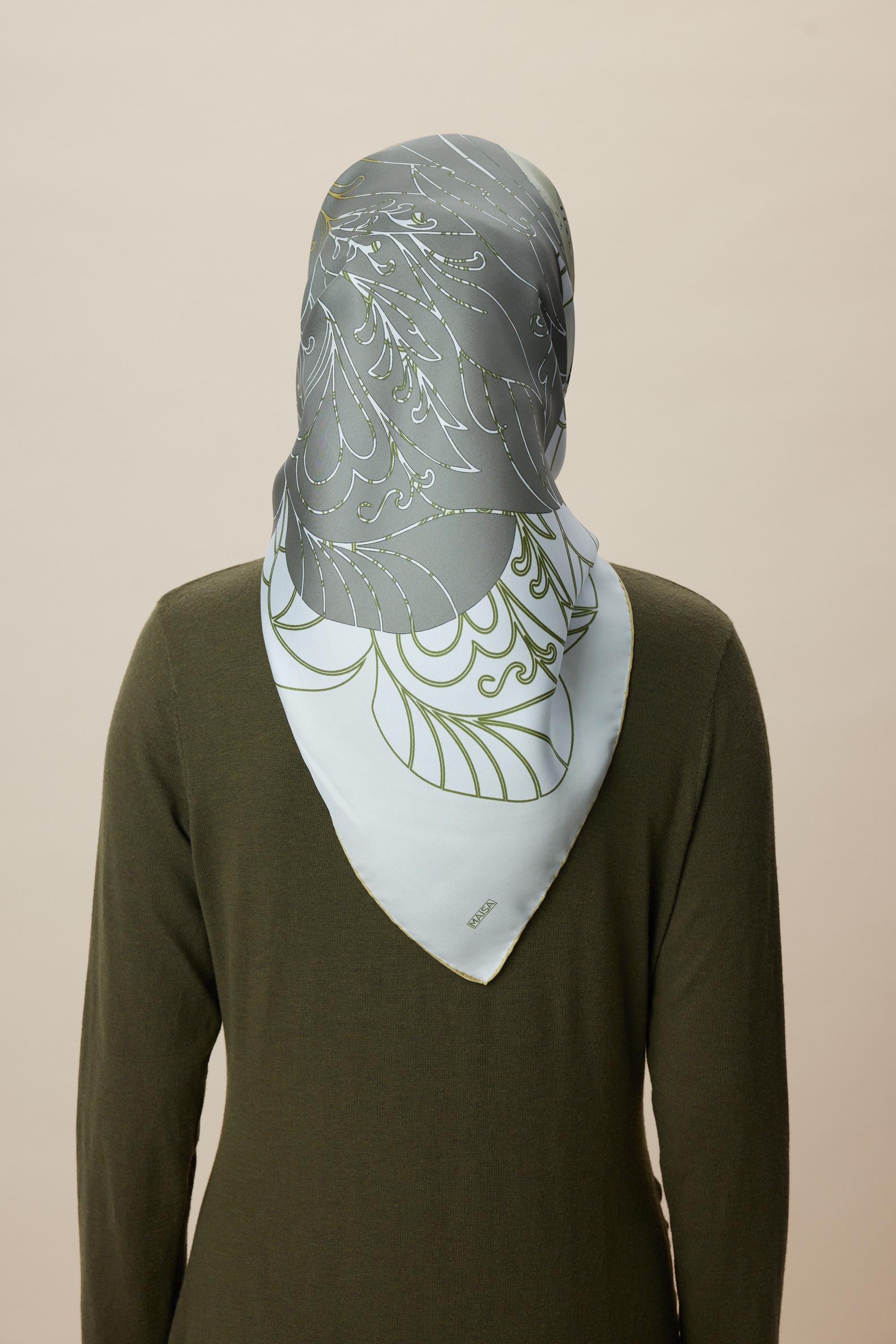 SAFİ TİVİL İPEK EŞARP 90*90 CM - YEŞİL