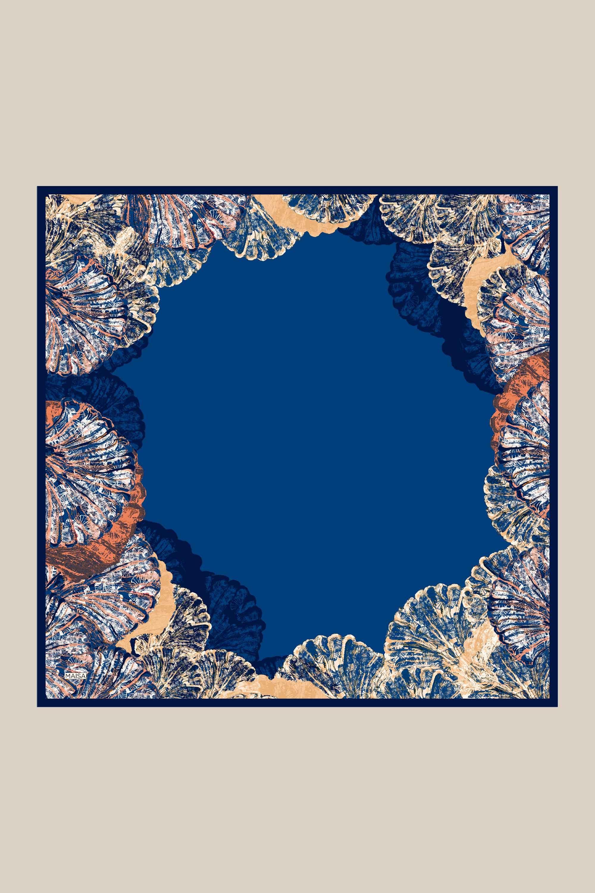 SAYRA MULBERRY İPEK EŞARP 90*90 CM - LACİVERT