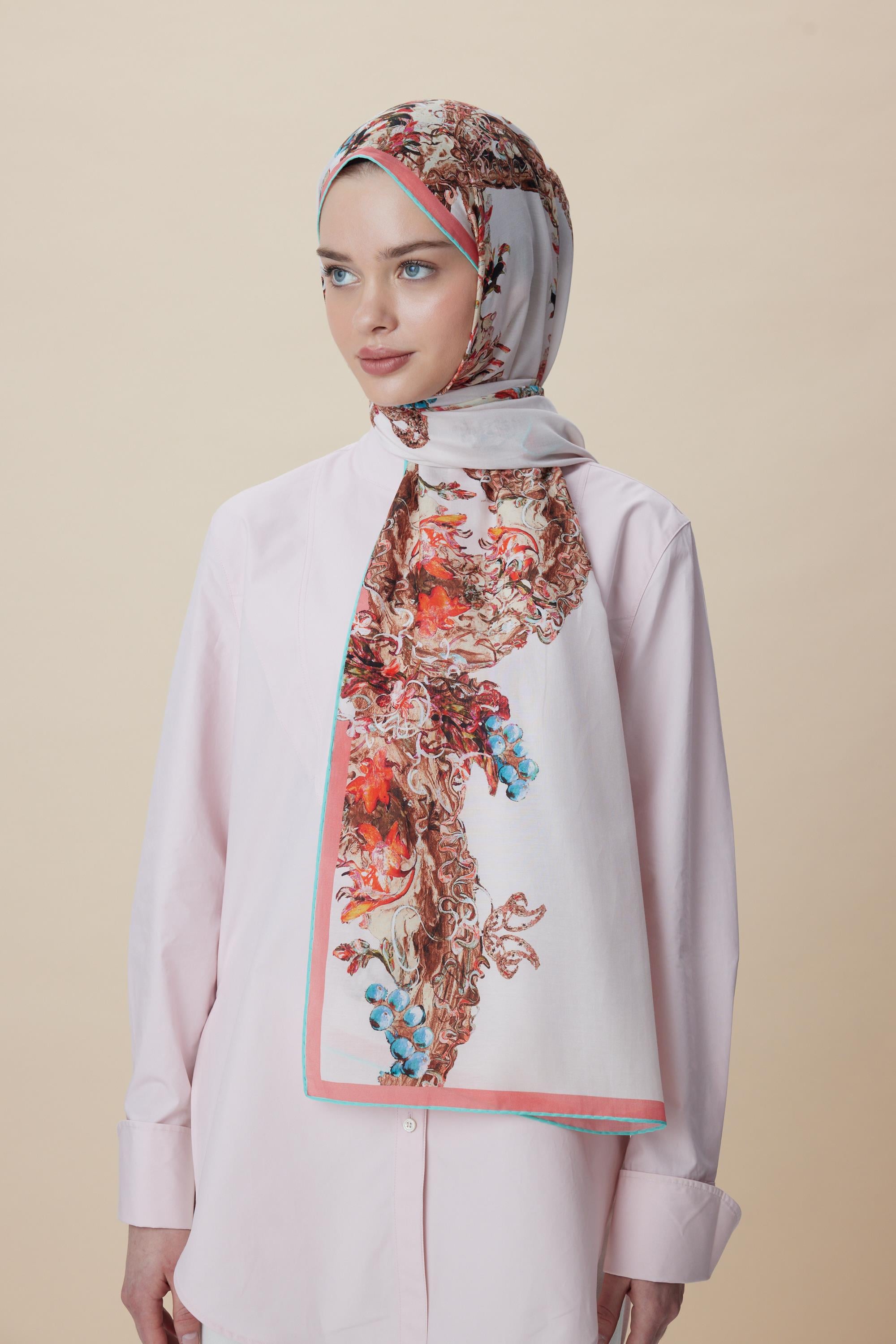 ŞEBNEM FLOŞ VİSKON ŞAL 70*190 CM - PUDRA PEMBE