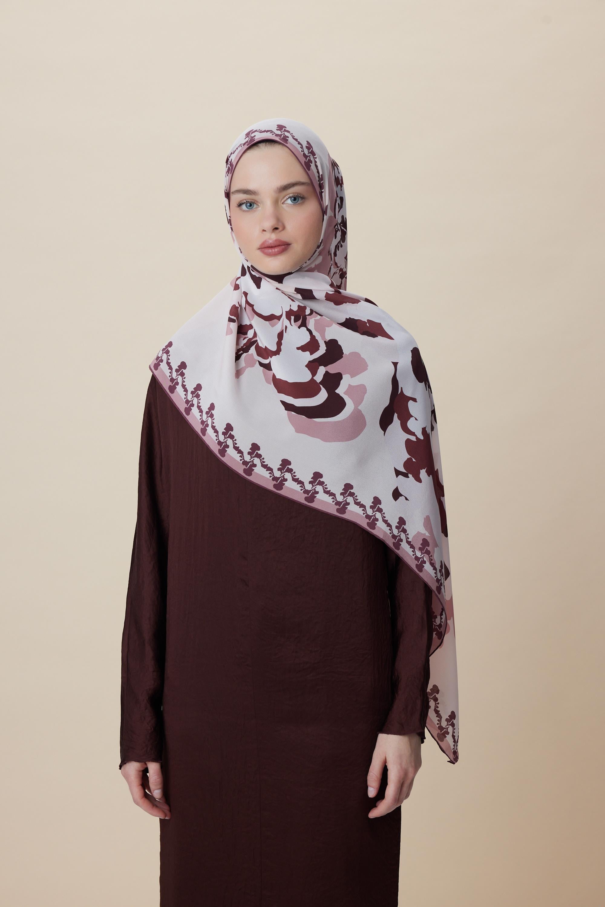 SEDA KREP İPEK ŞAL 70*190 CM - PUDRA PEMBE
