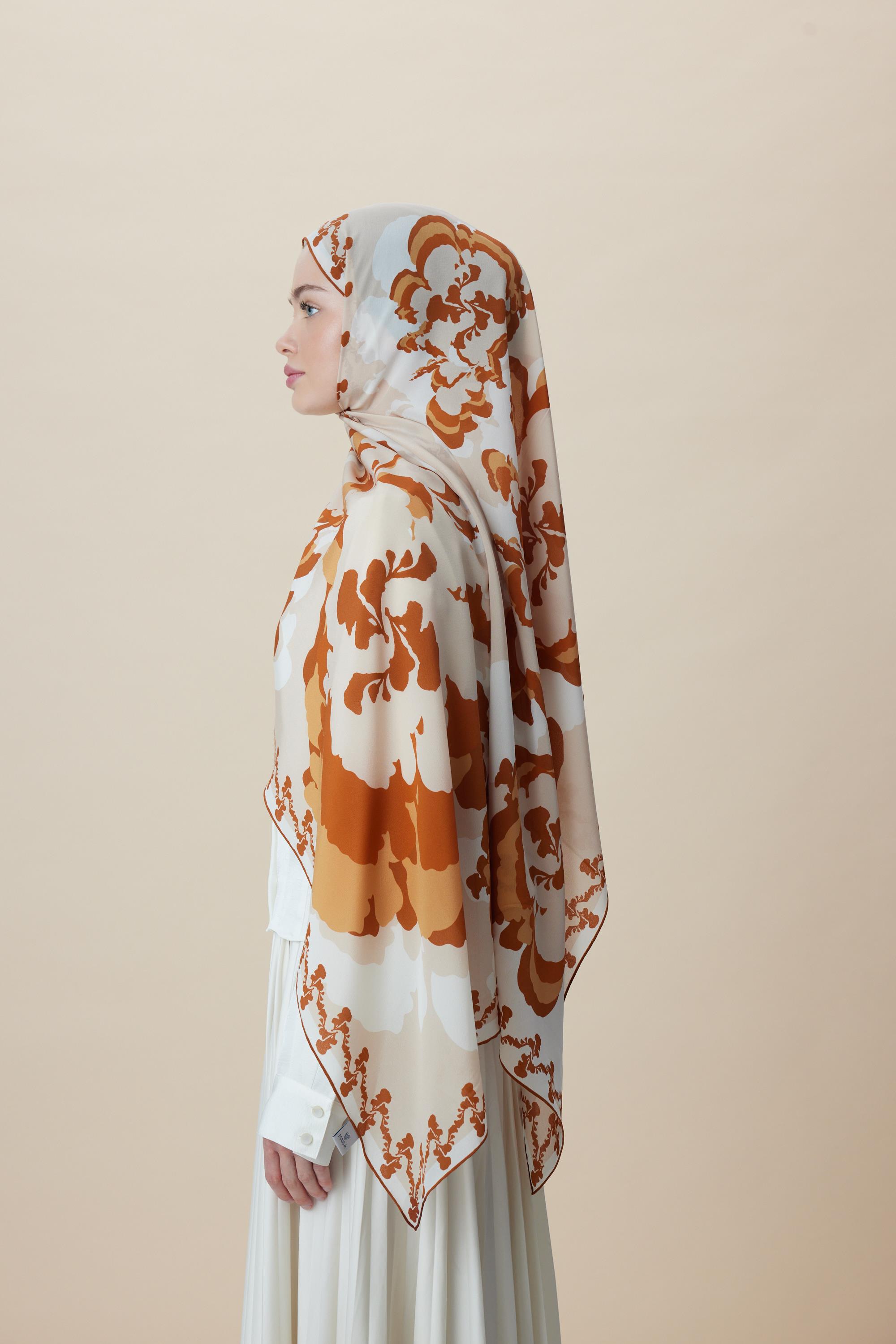 SEDA KREP İPEK ŞAL 70*190 CM - TURUNCU