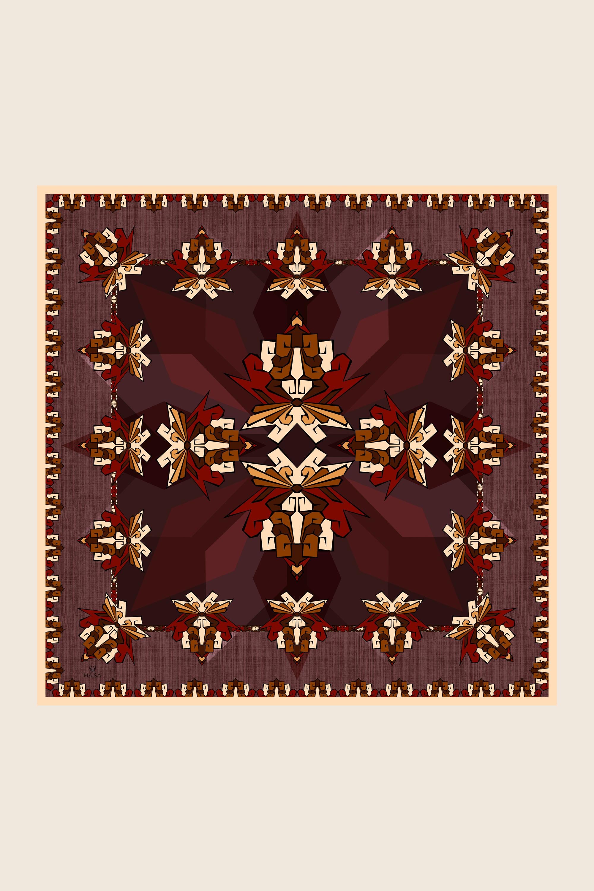 ŞİMAL MULBERRY İPEK EŞARP 90*90 CM - BORDO