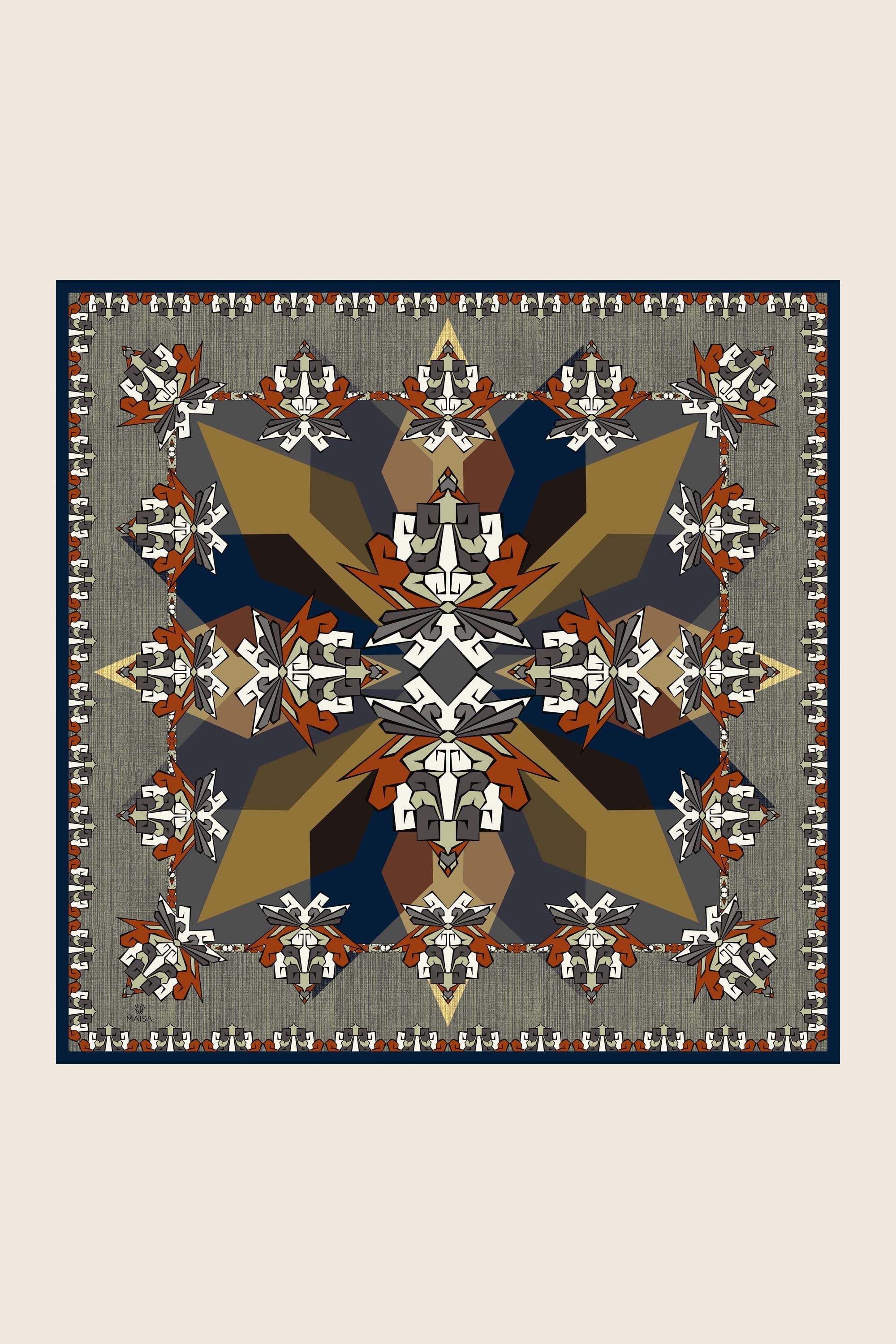 ŞİMAL MULBERRY İPEK EŞARP 90*90 CM - INDIGO