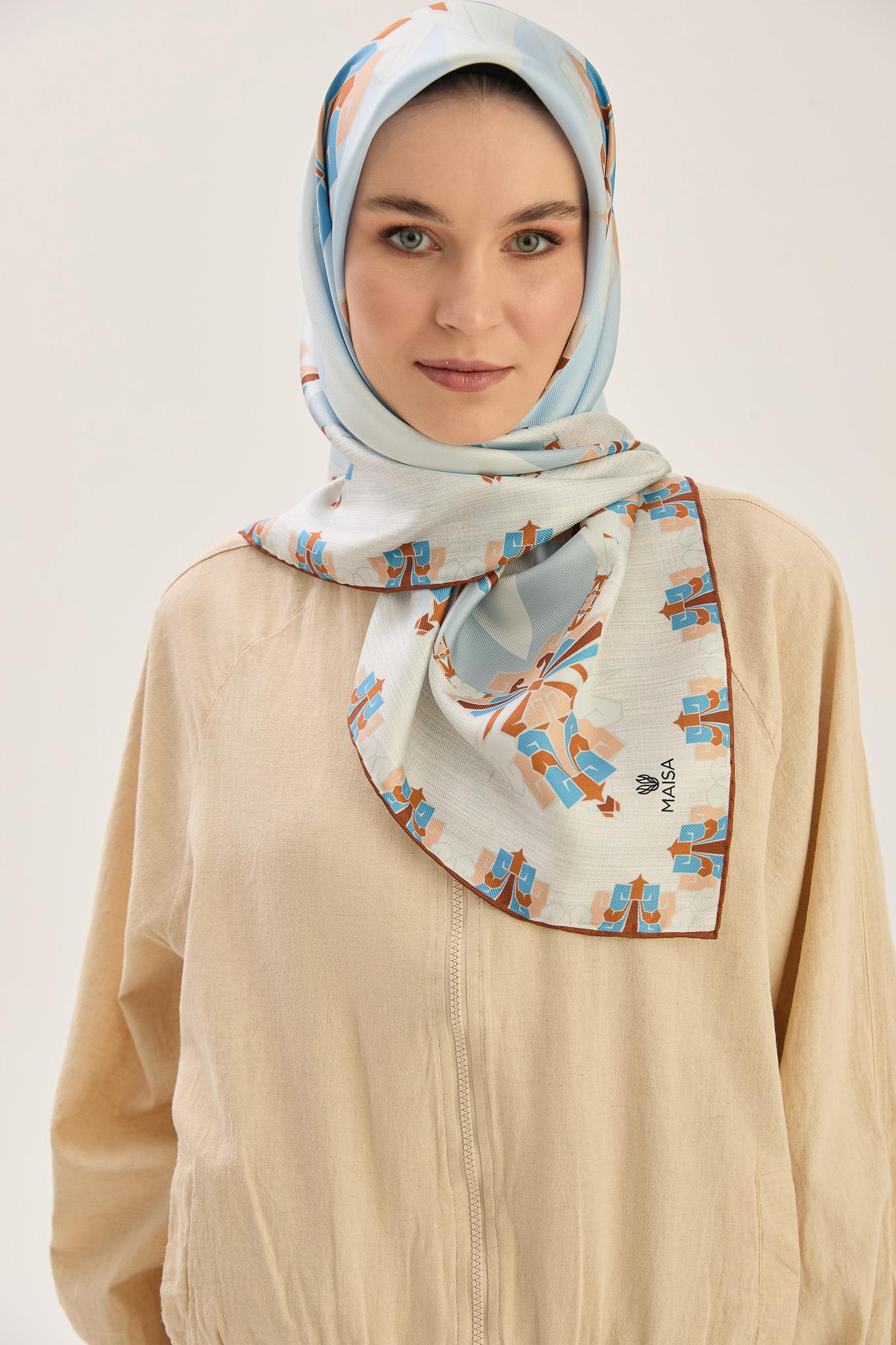 ŞİMAL MULBERRY İPEK EŞARP 90*90 CM - KAHVERENGİ