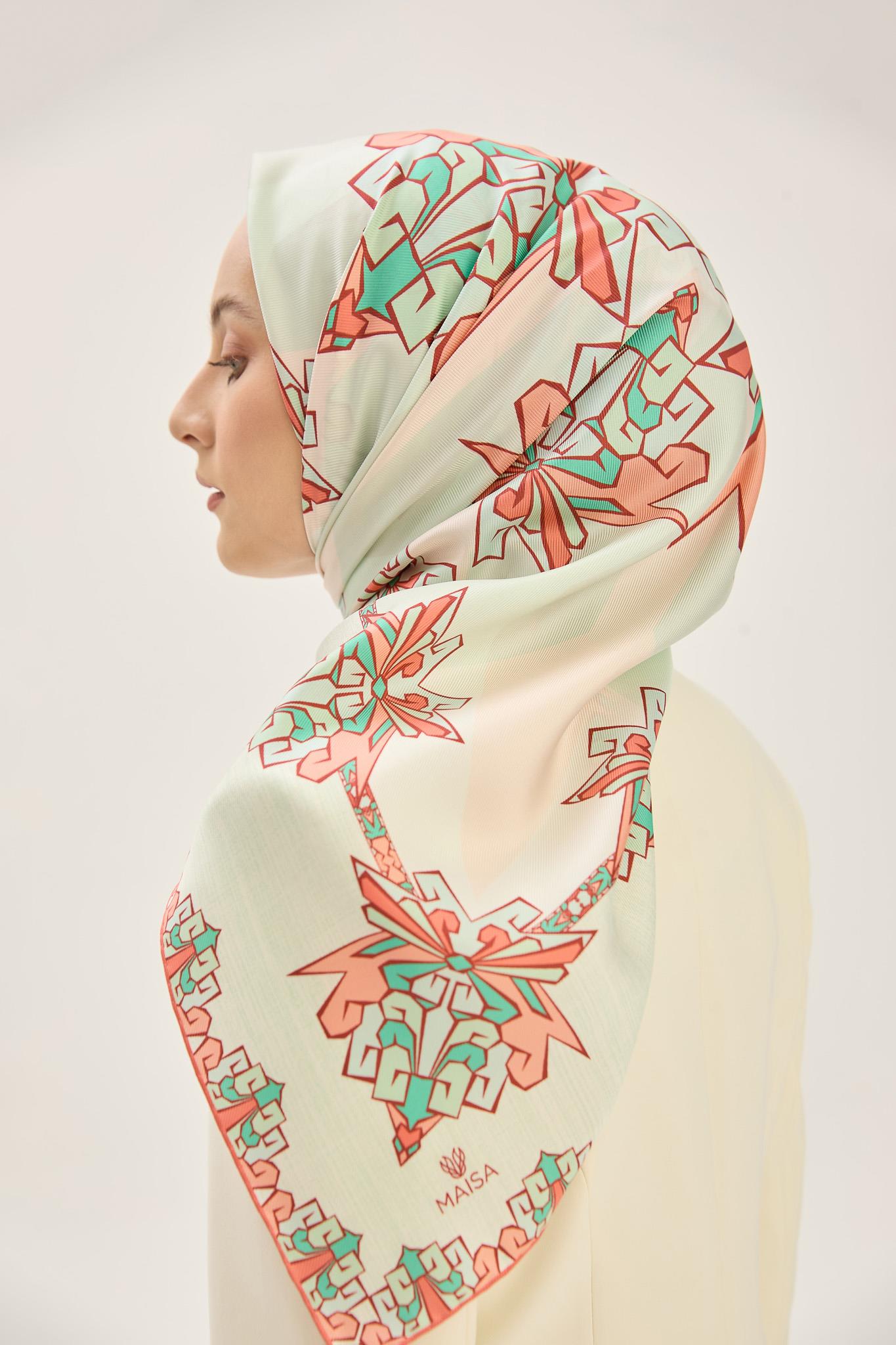 ŞİMAL MULBERRY İPEK EŞARP 90*90 CM - MİNT YEŞİL