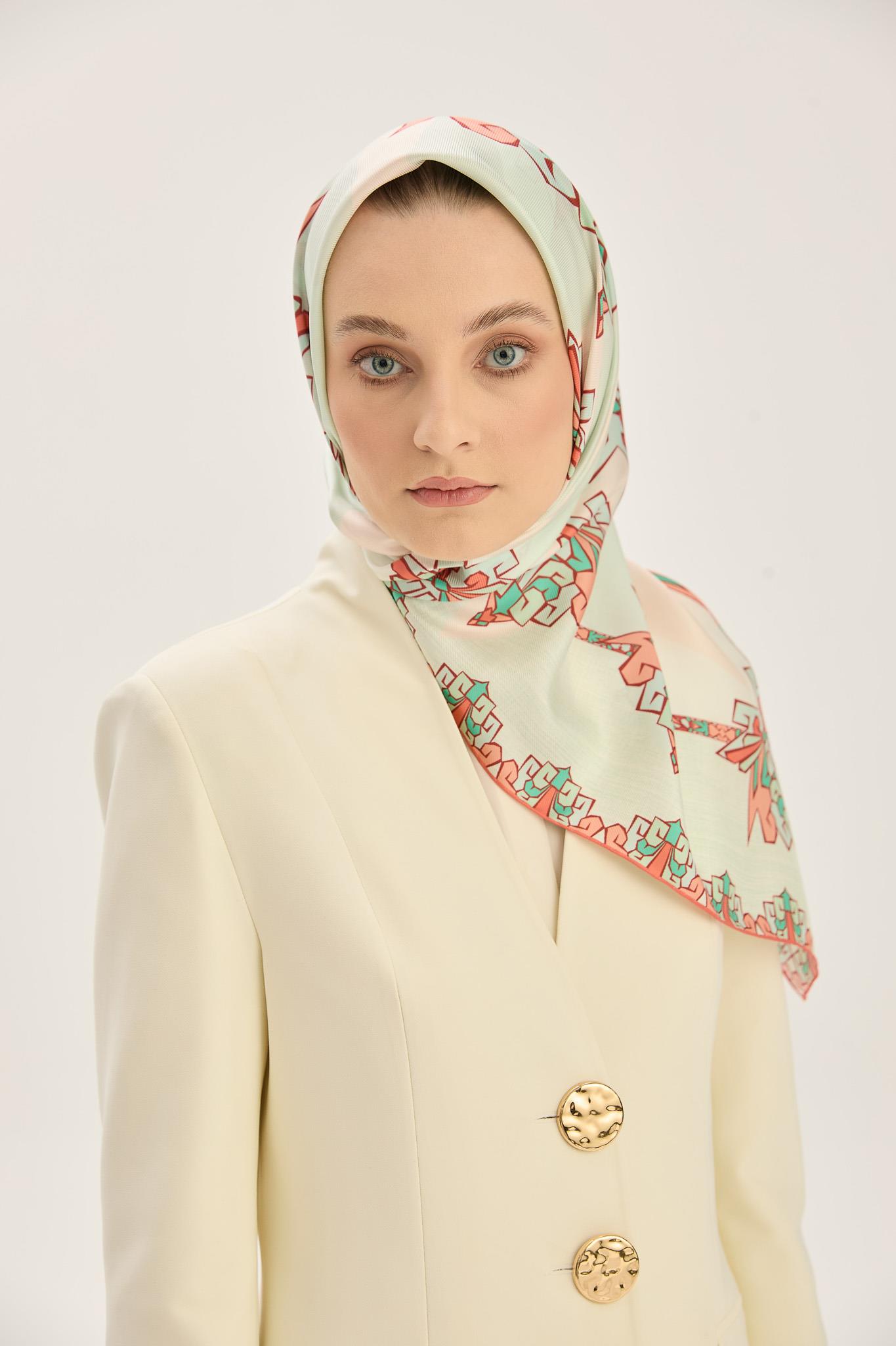 ŞİMAL MULBERRY İPEK EŞARP 90*90 CM - MİNT YEŞİL