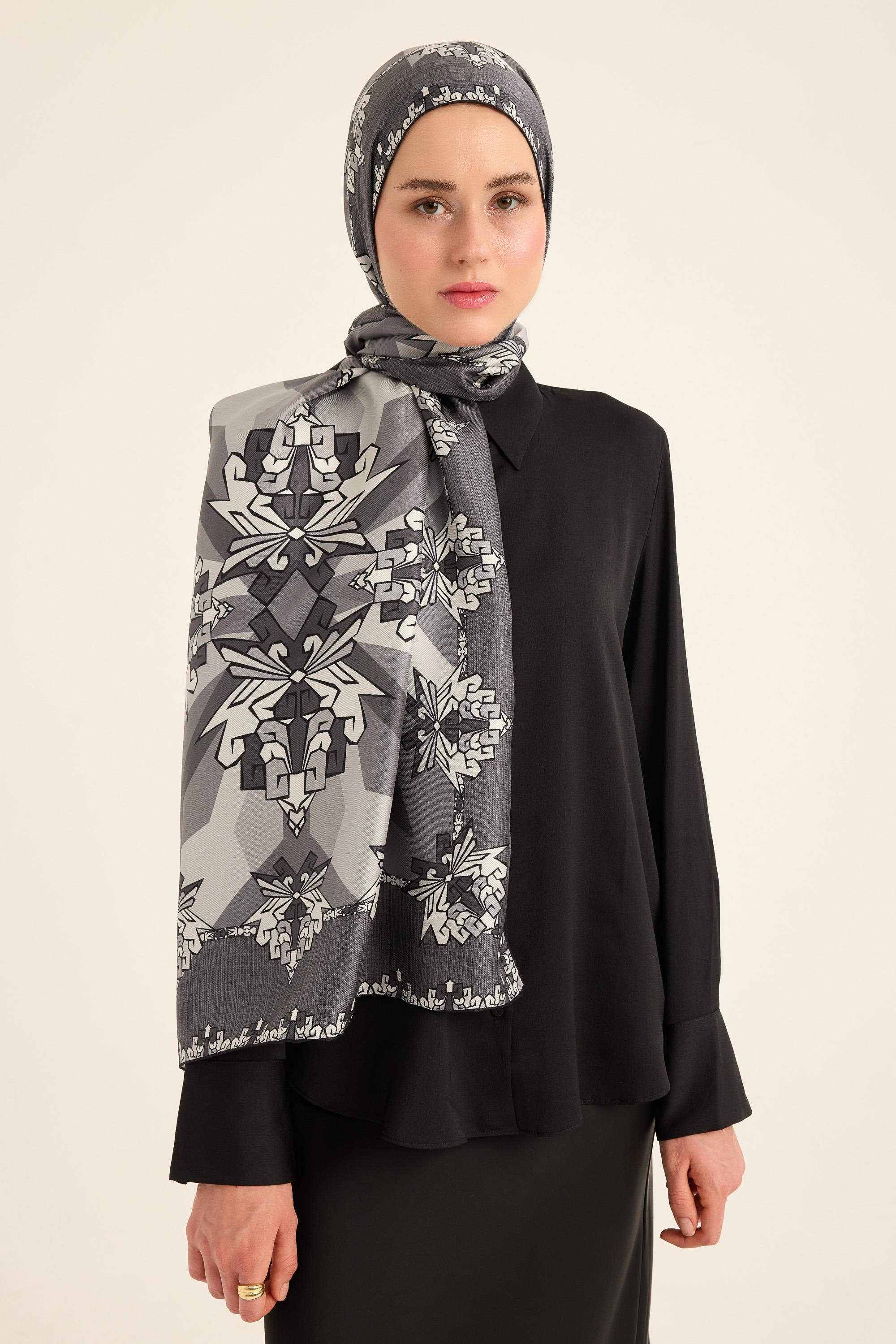 ŞİMAL MULBERRY İPEK ŞAL 70*190 CM - ANTRASİT