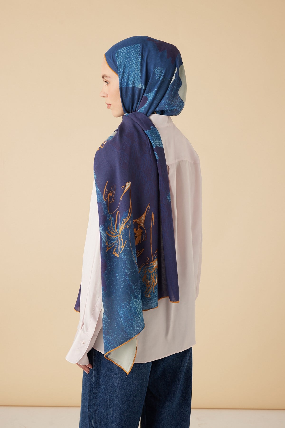 SİMAY YÜN MODAL ŞAL 70*200 CM - MAVİ