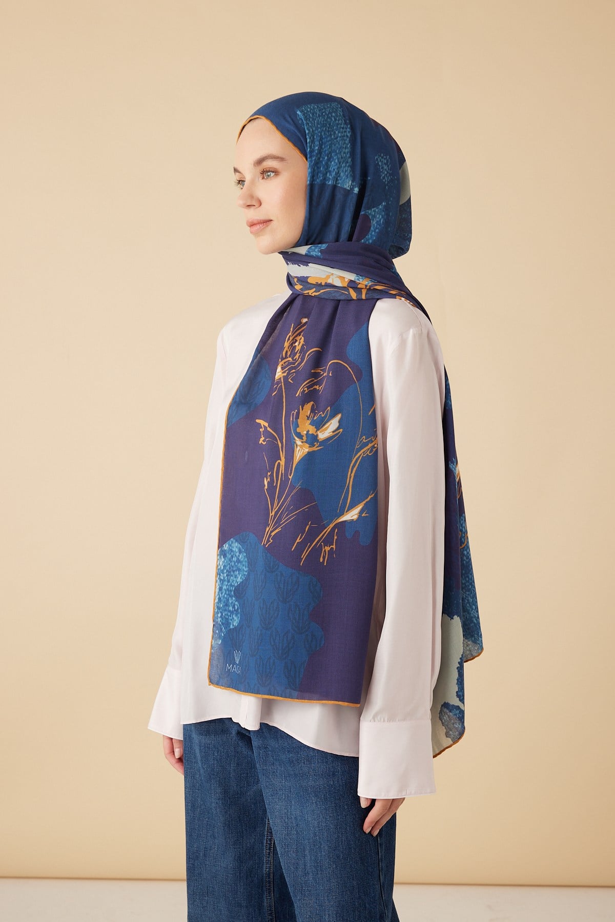 SİMAY YÜN MODAL ŞAL 70*200 CM - MAVİ