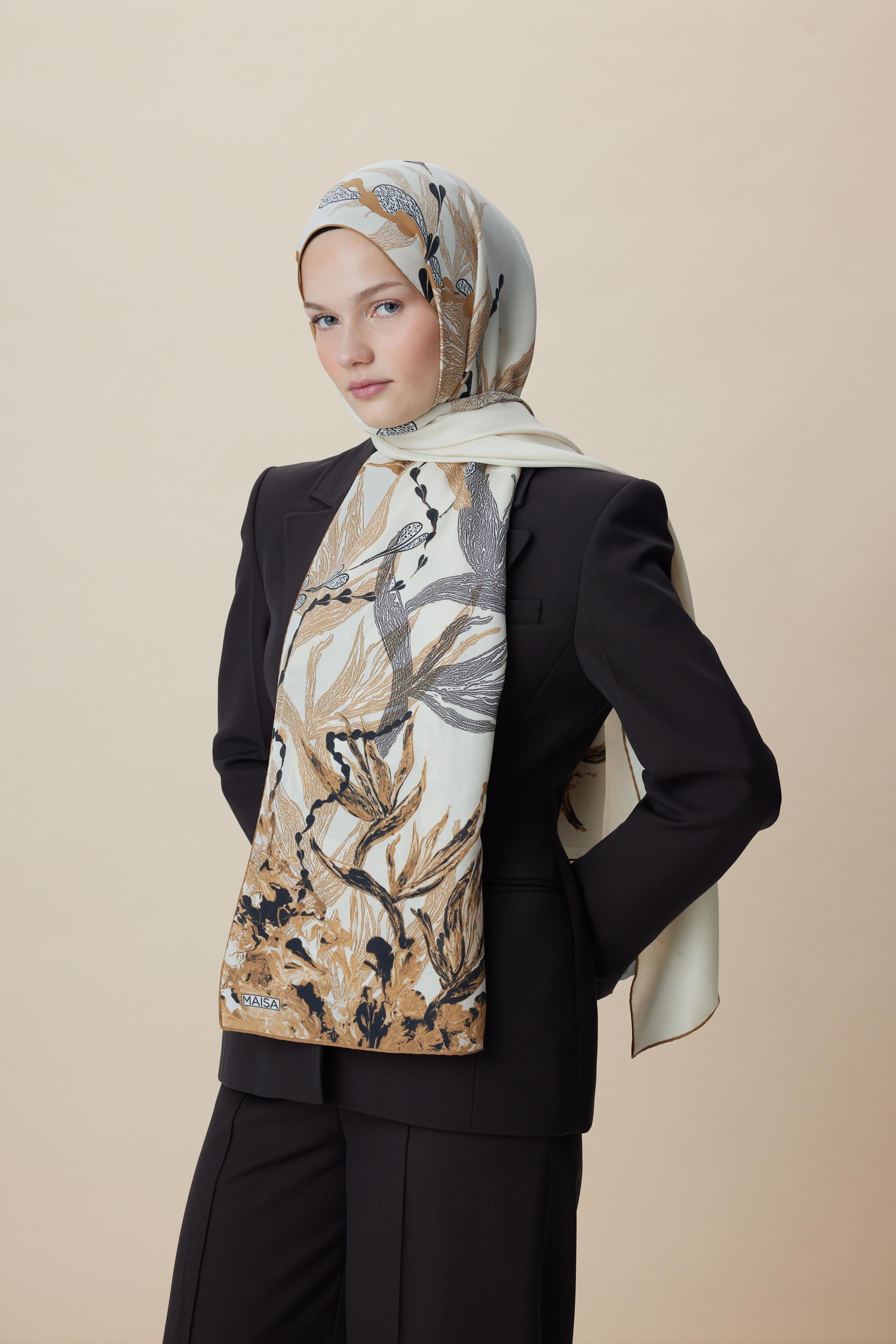 SİTARE PAMUK İPEK ŞAL 70*190 CM - BEJ
