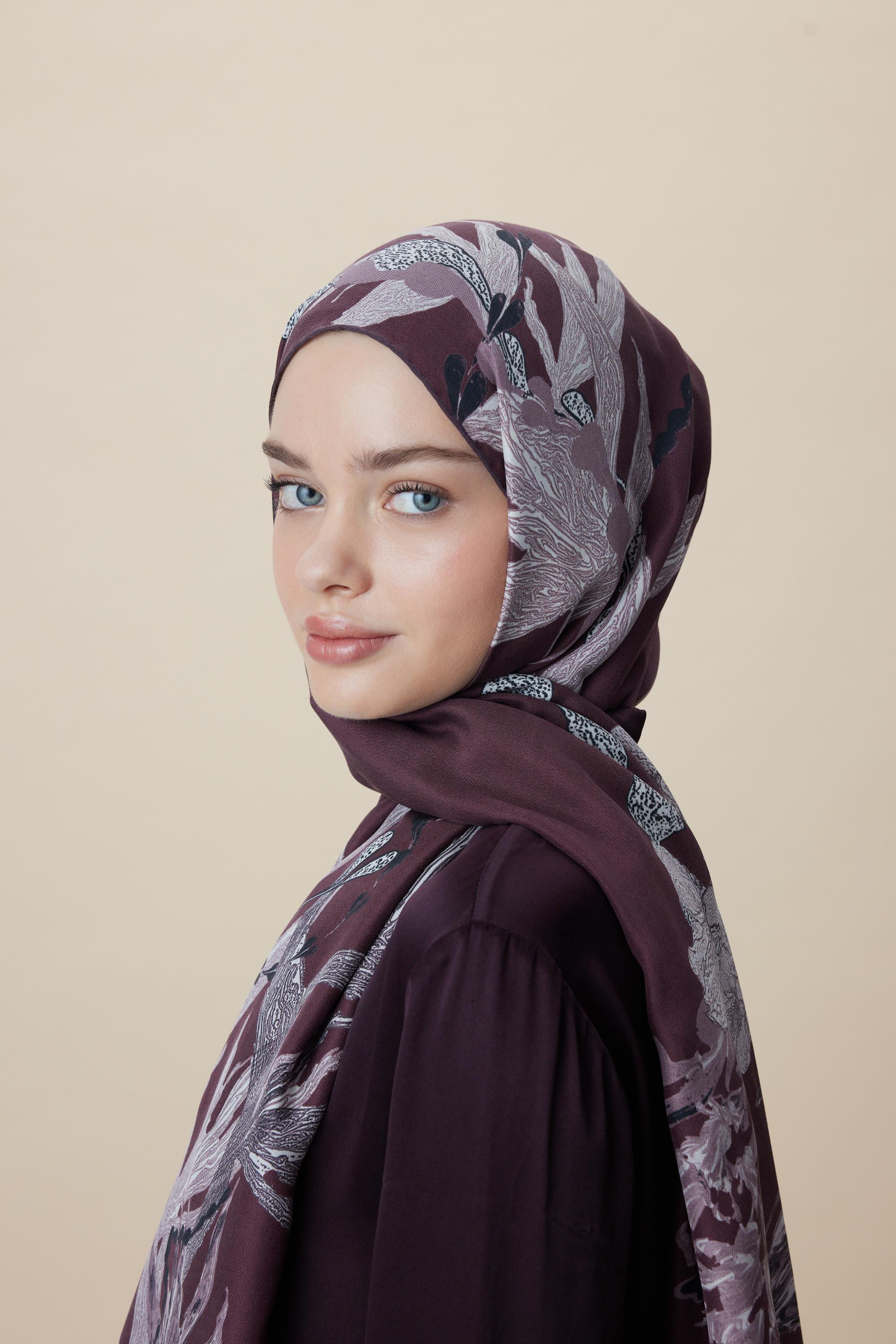 SİTARE PAMUK İPEK ŞAL 70*190 CM - BORDO