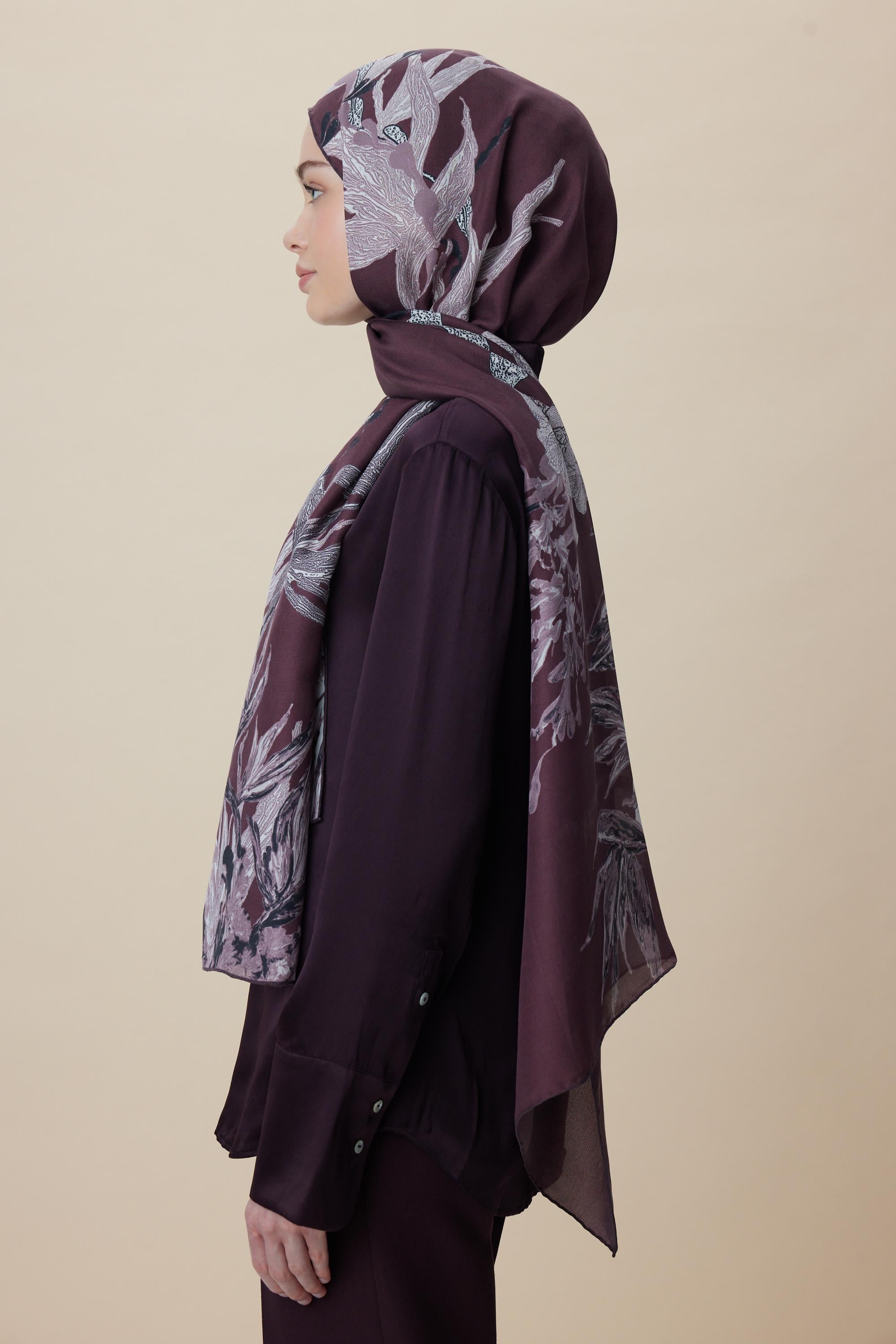 SİTARE PAMUK İPEK ŞAL 70*190 CM - BORDO