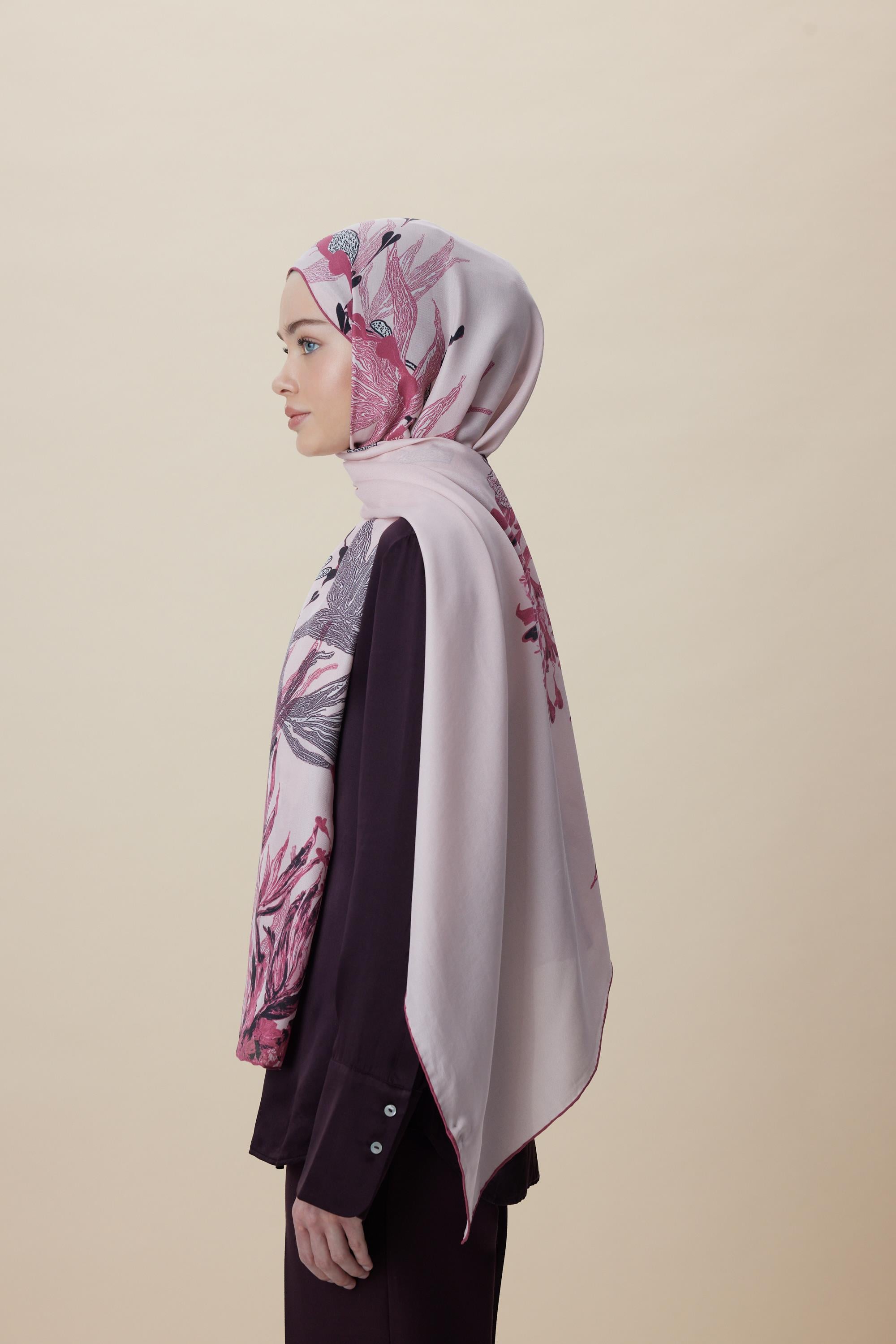 SİTARE PAMUK İPEK ŞAL 70*190 CM - PUDRA PEMBE