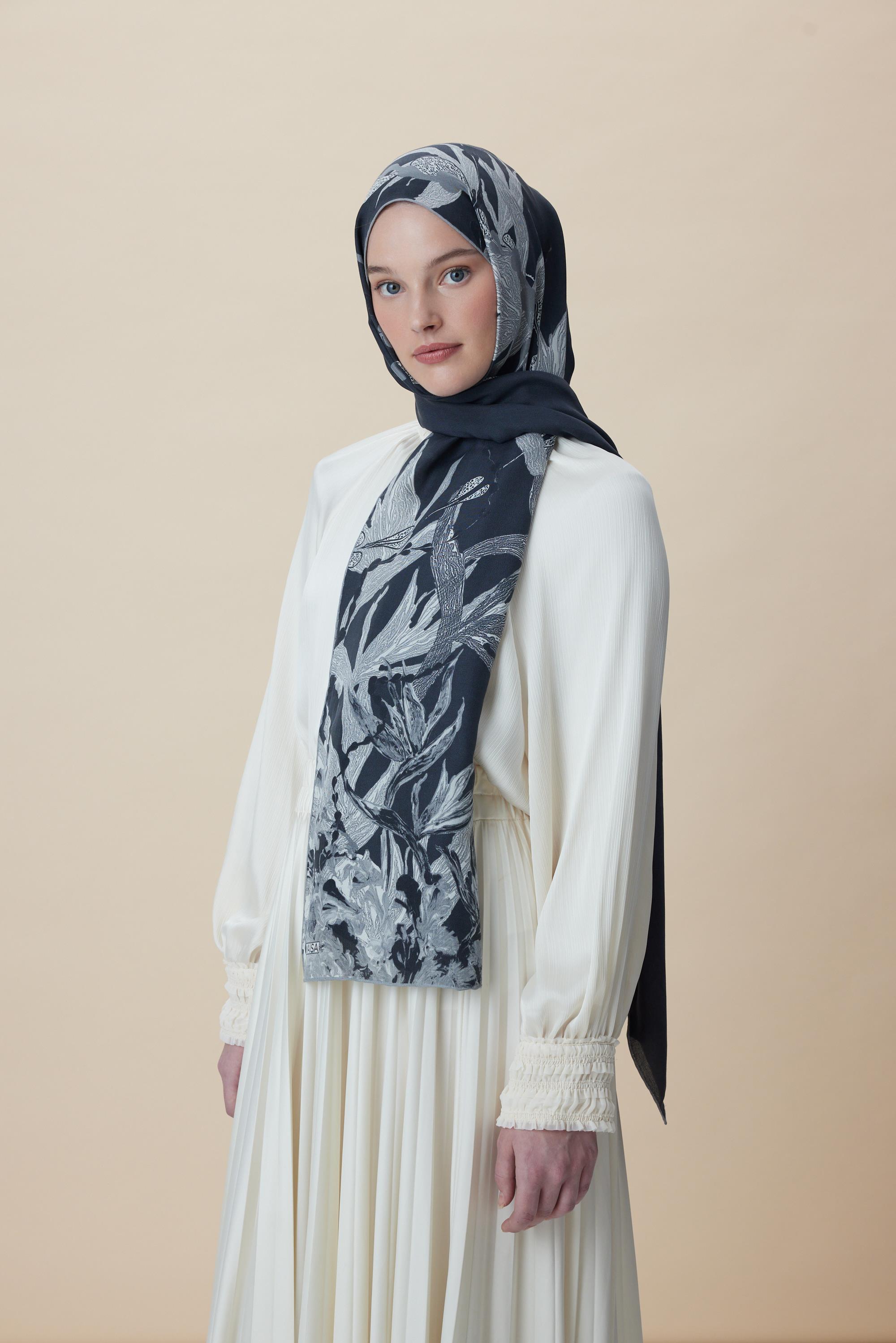 SİTARE PAMUK İPEK ŞAL 70*190 CM - SİYAH