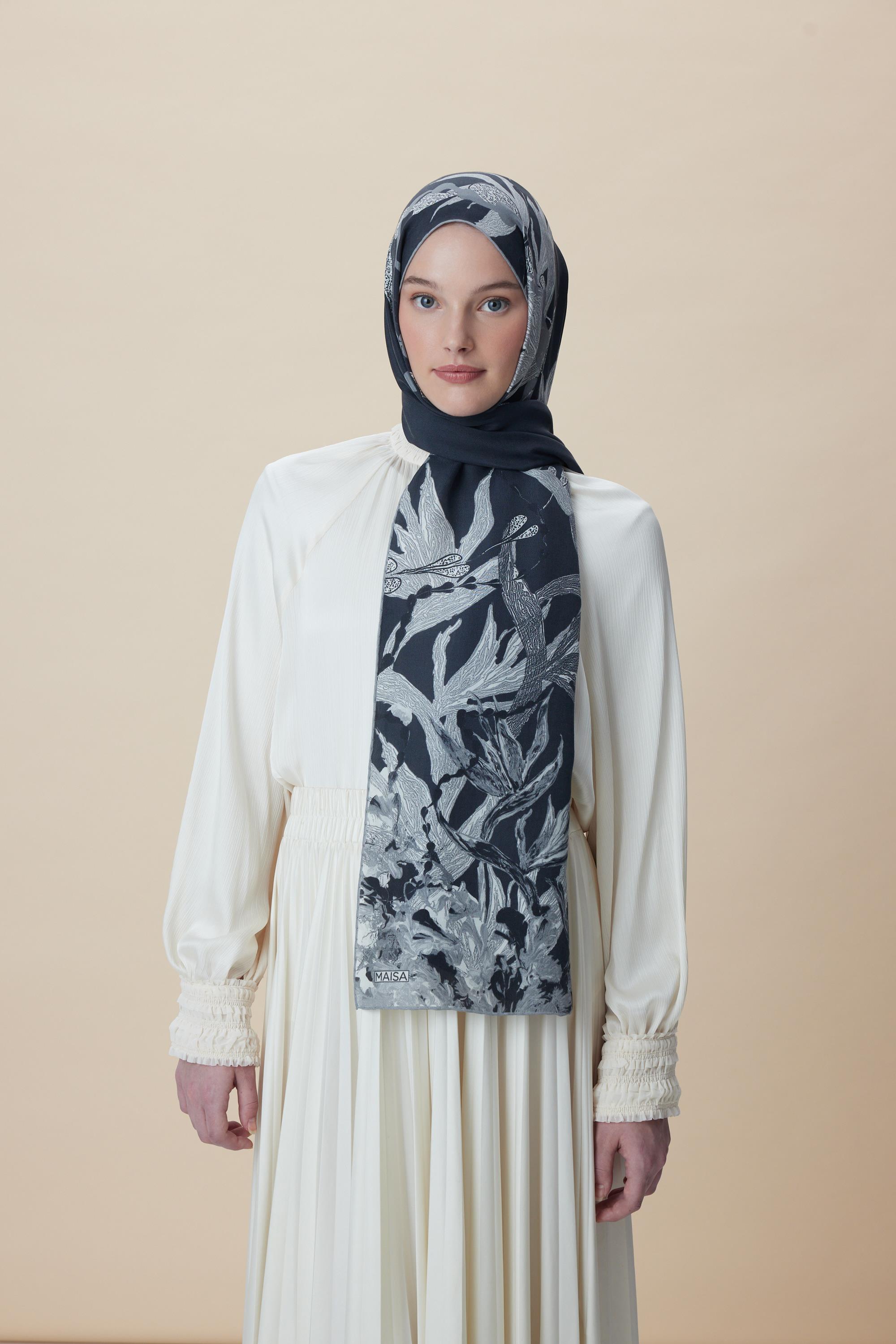 SİTARE PAMUK İPEK ŞAL 70*190 CM - SİYAH