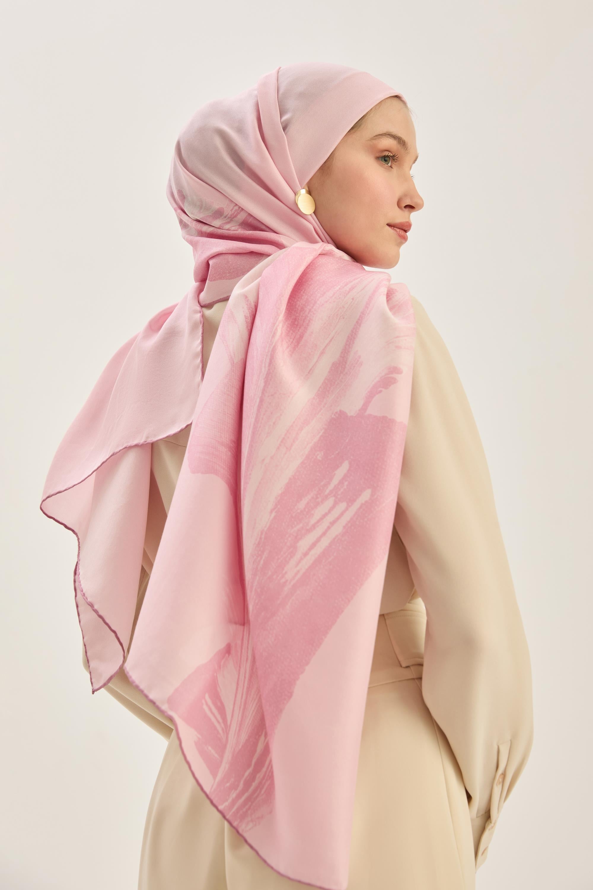 ŞULE PAMUK İPEK ŞAL 70*190 CM - PEMBE