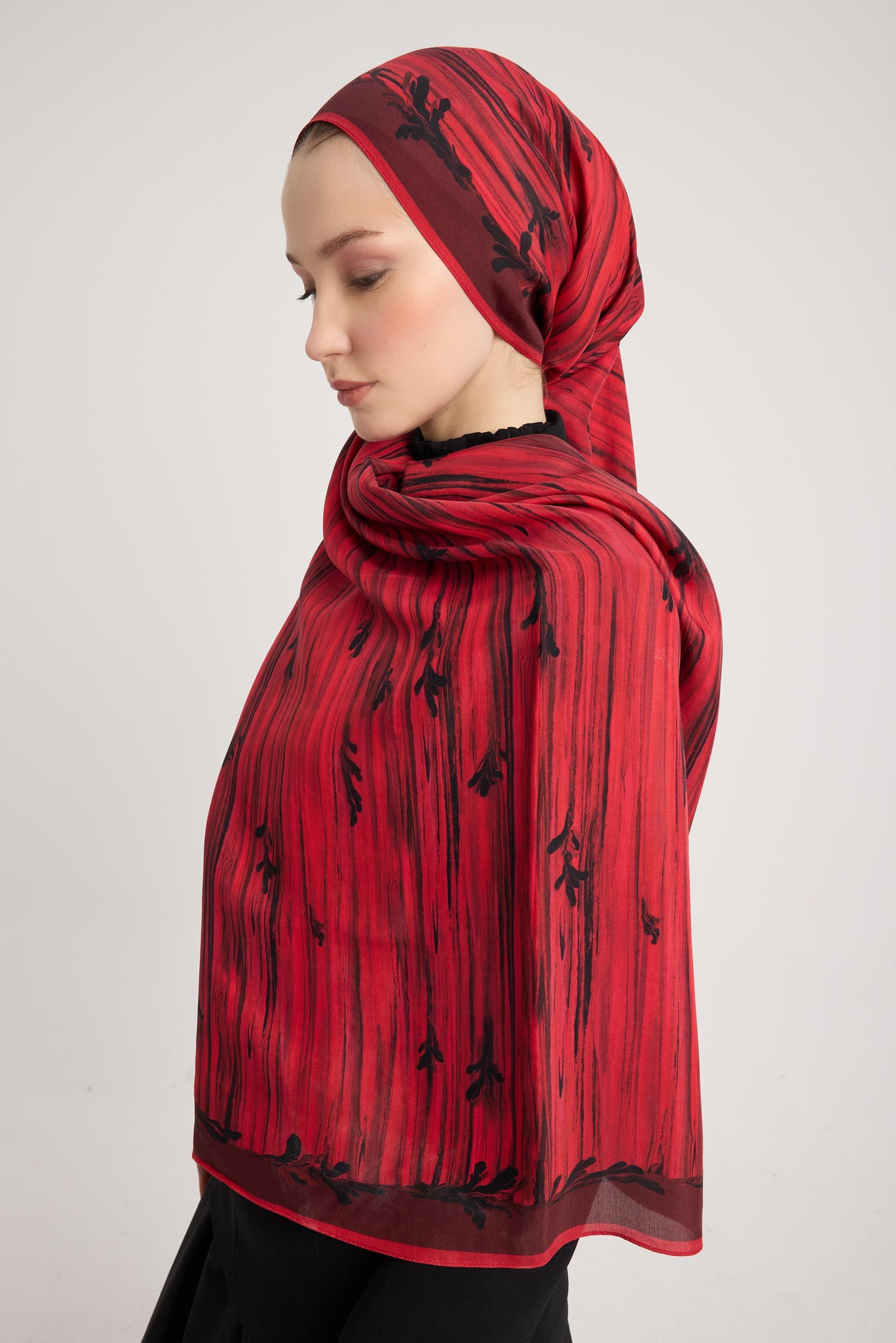 SUZEN FLOŞ VİSKON ŞAL 70*190 CM - MÜRDÜM