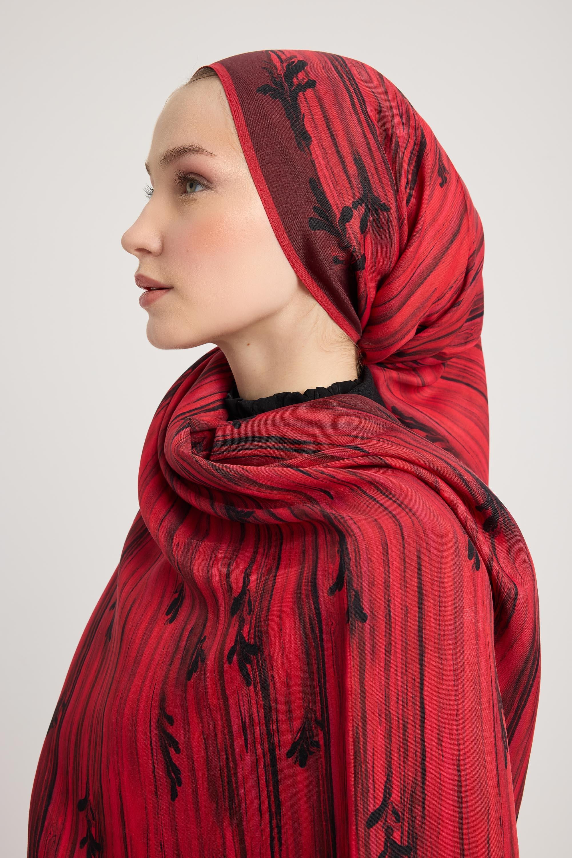 SUZEN FLOŞ VİSKON ŞAL 70*190 CM - MÜRDÜM