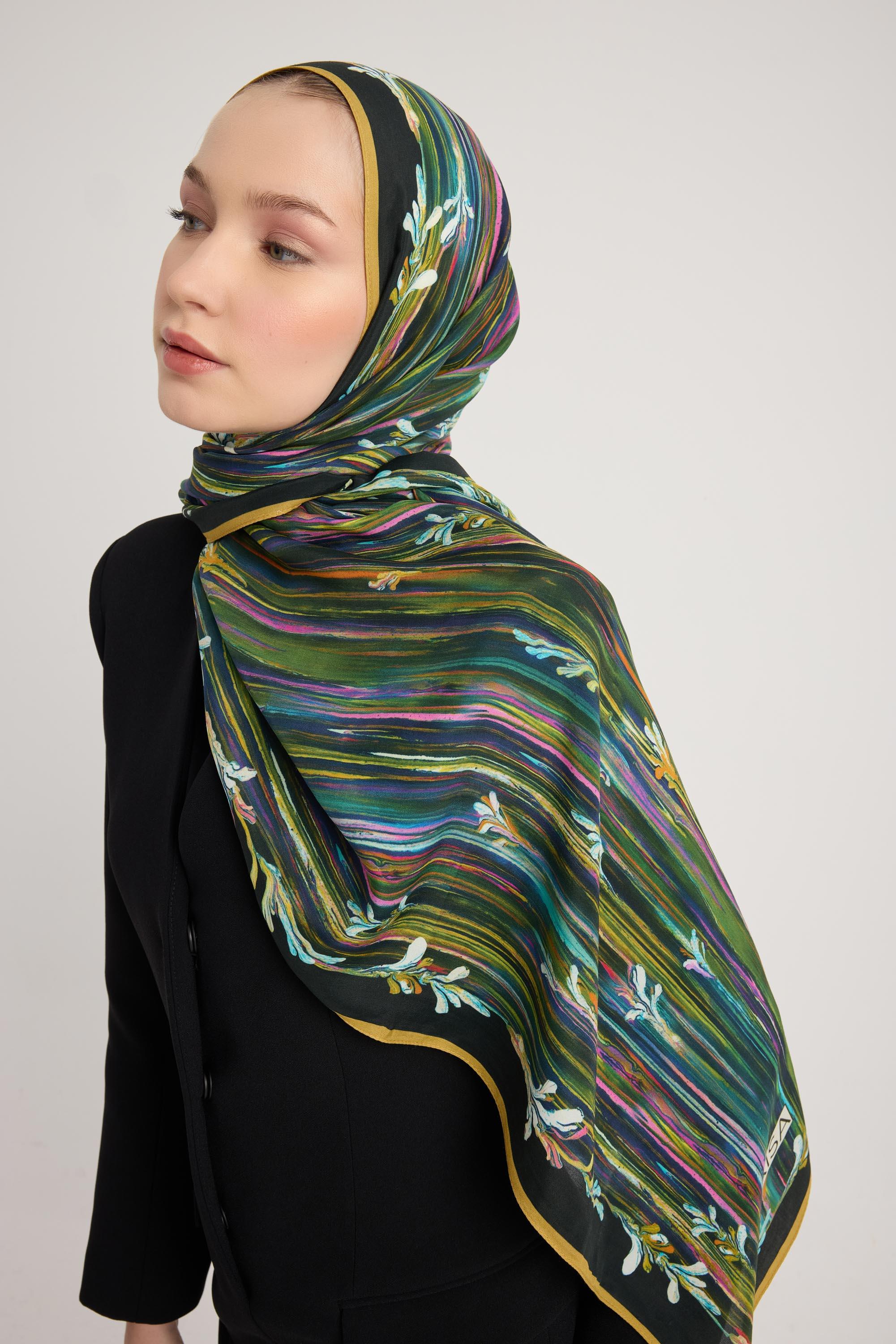 SUZEN FLOŞ VİSKON ŞAL 70*190 CM - SİYAH