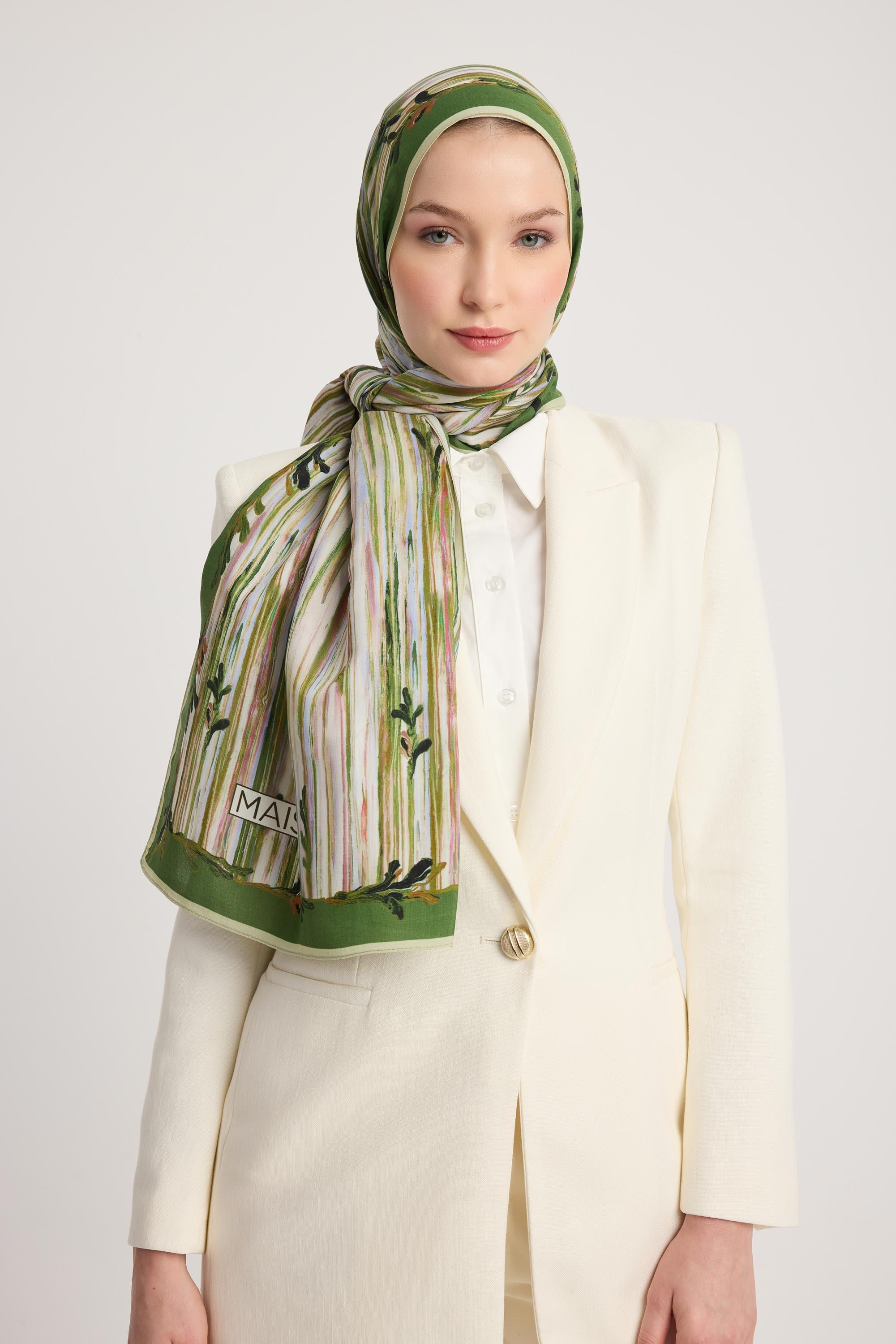 SUZEN FLOŞ VİSKON ŞAL 70*190 CM - YEŞİL