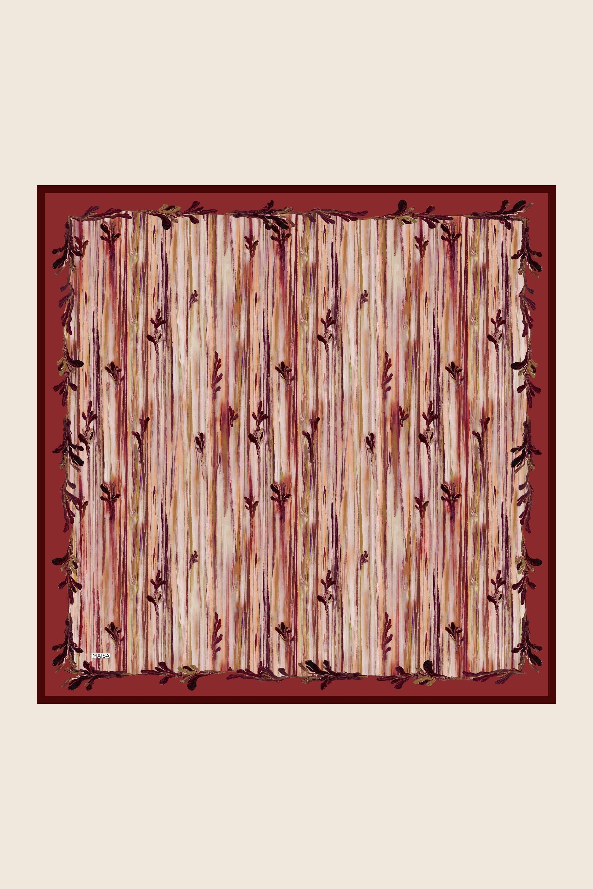 SUZEN PAMUK İPEK EŞARP 100*100 CM - KİREMİT