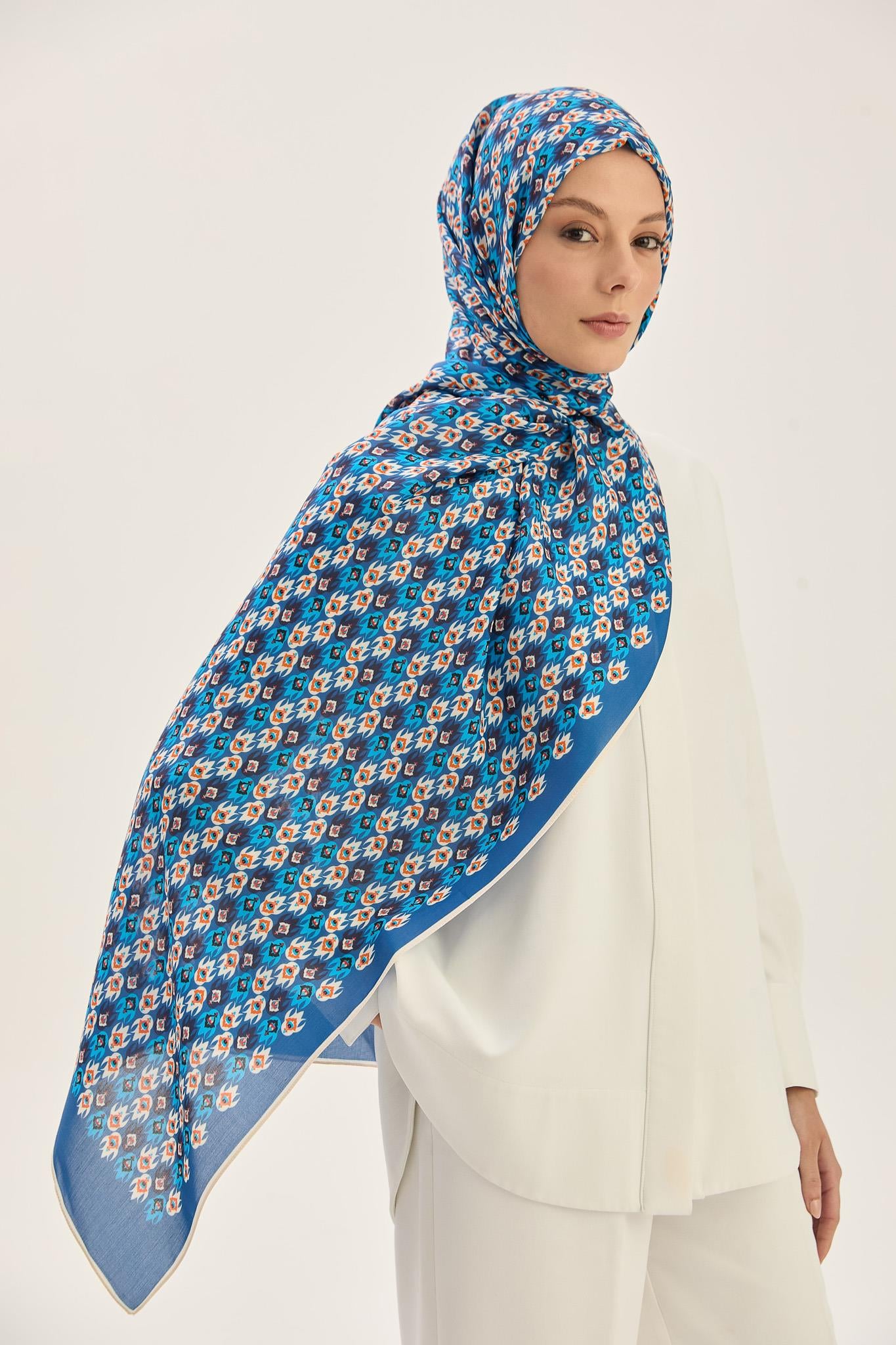 TAN FLOŞ VİSKON 70*190CM ŞAL - LACİVERT 