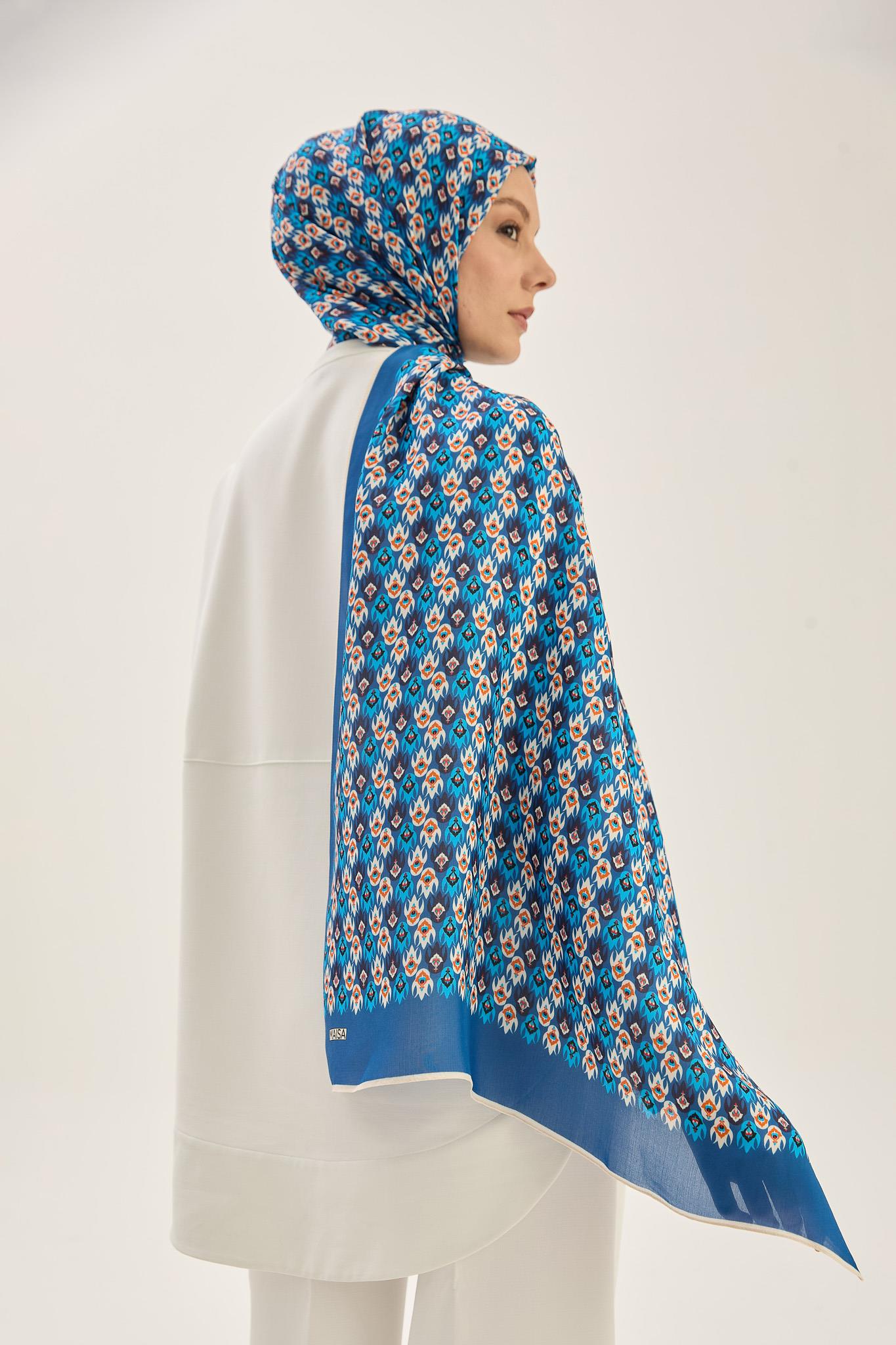 TAN FLOŞ VİSKON 70*190CM ŞAL - LACİVERT 