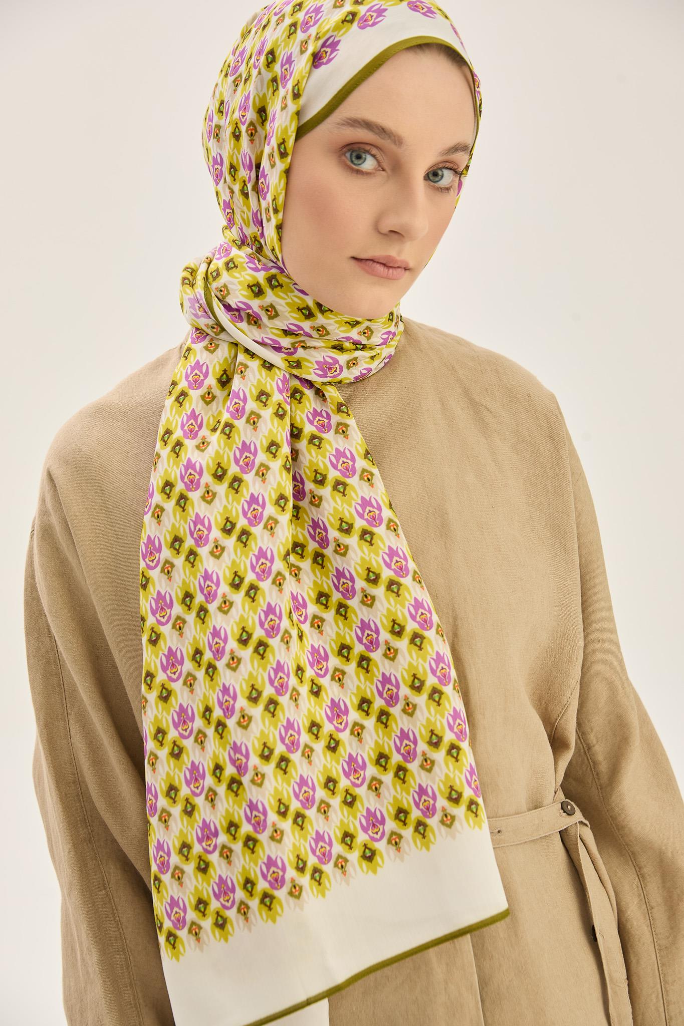TAN FLOŞ VİSKON 70*190CM ŞAL - NEFTİ YEŞİLİ