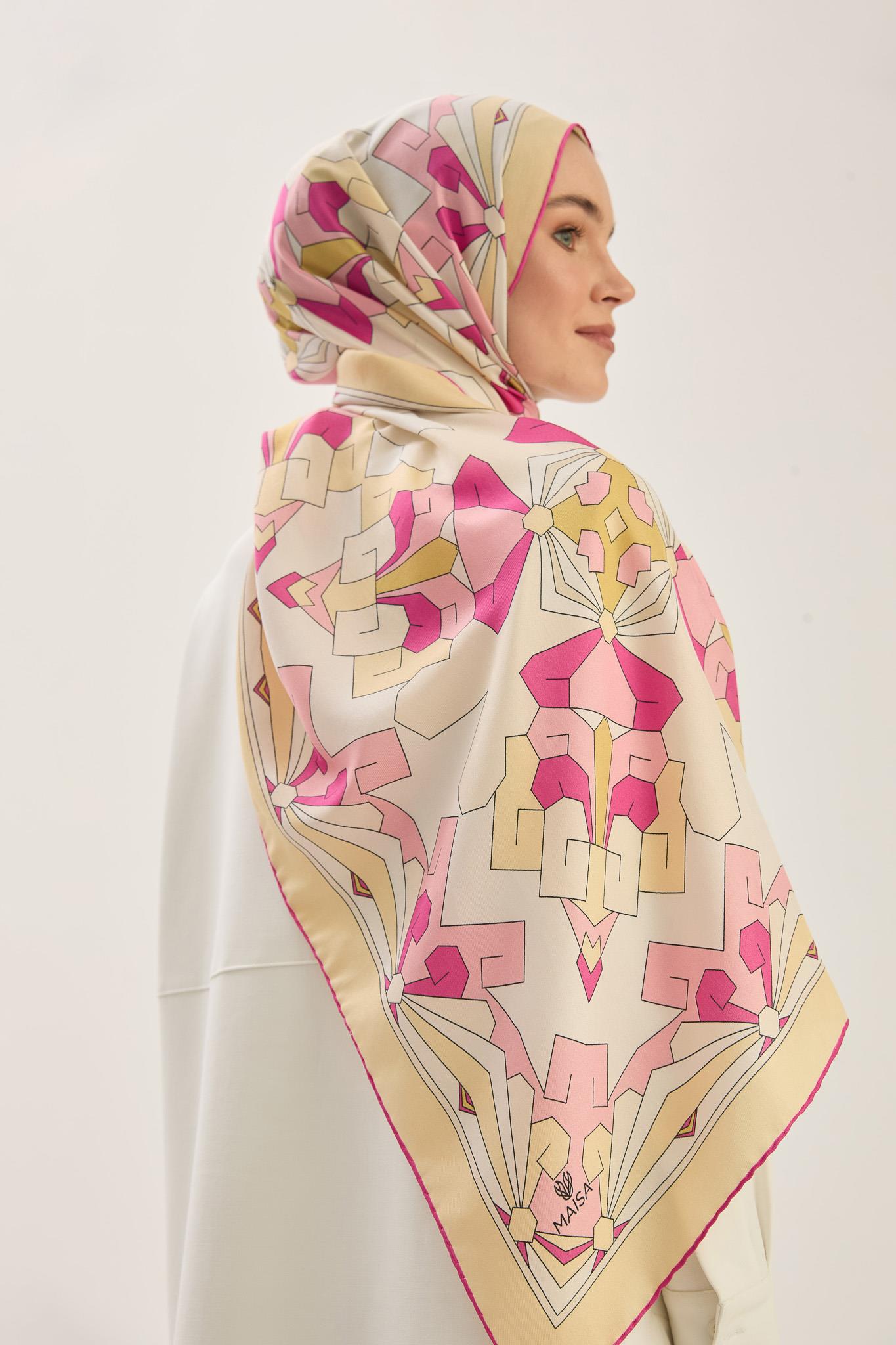 TARA PAMUK İPEK ŞAL 70*190 CM - PEMBE